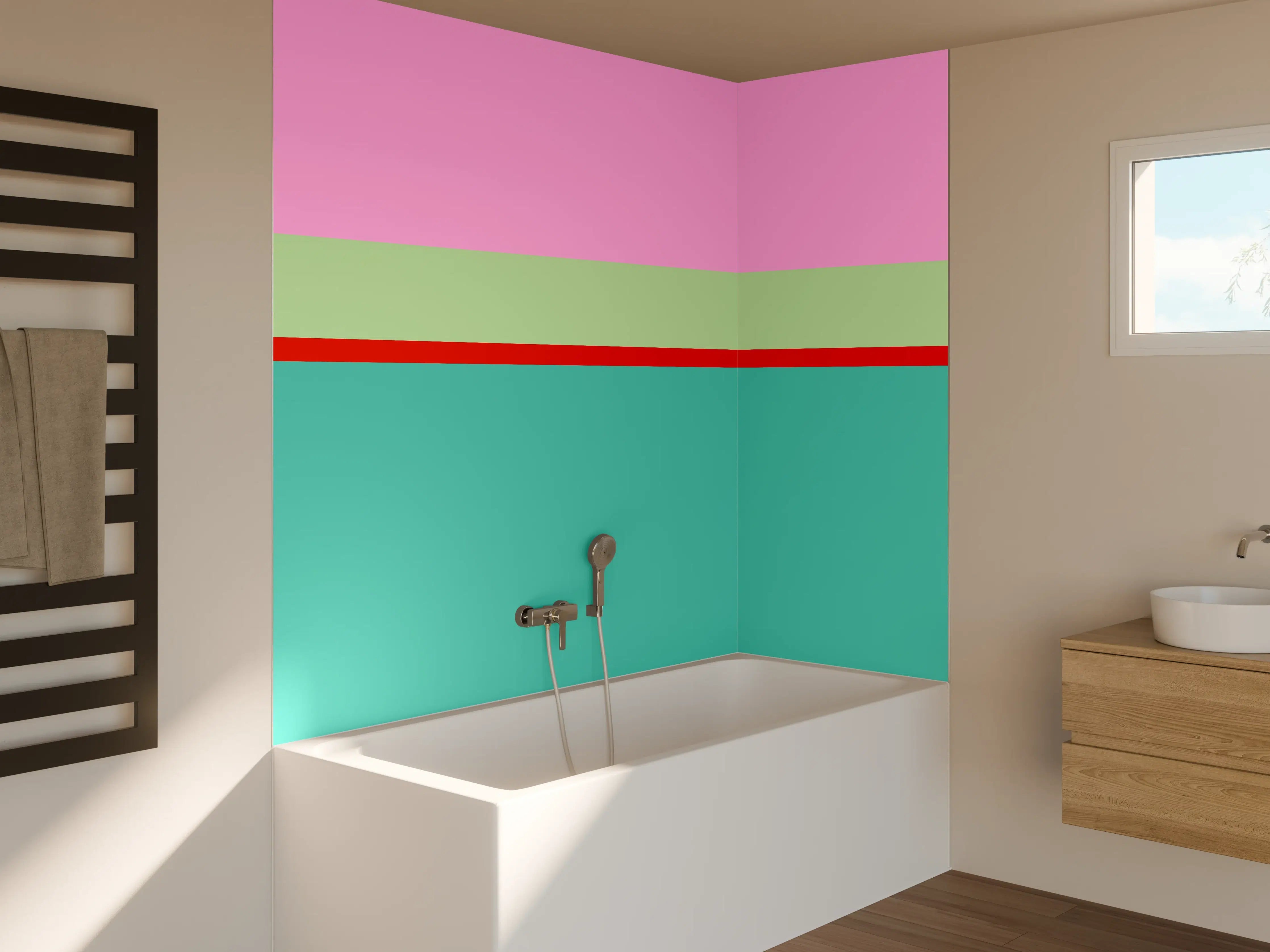 Badewannen-Rückwand - The Springs - Horizontal - Peony