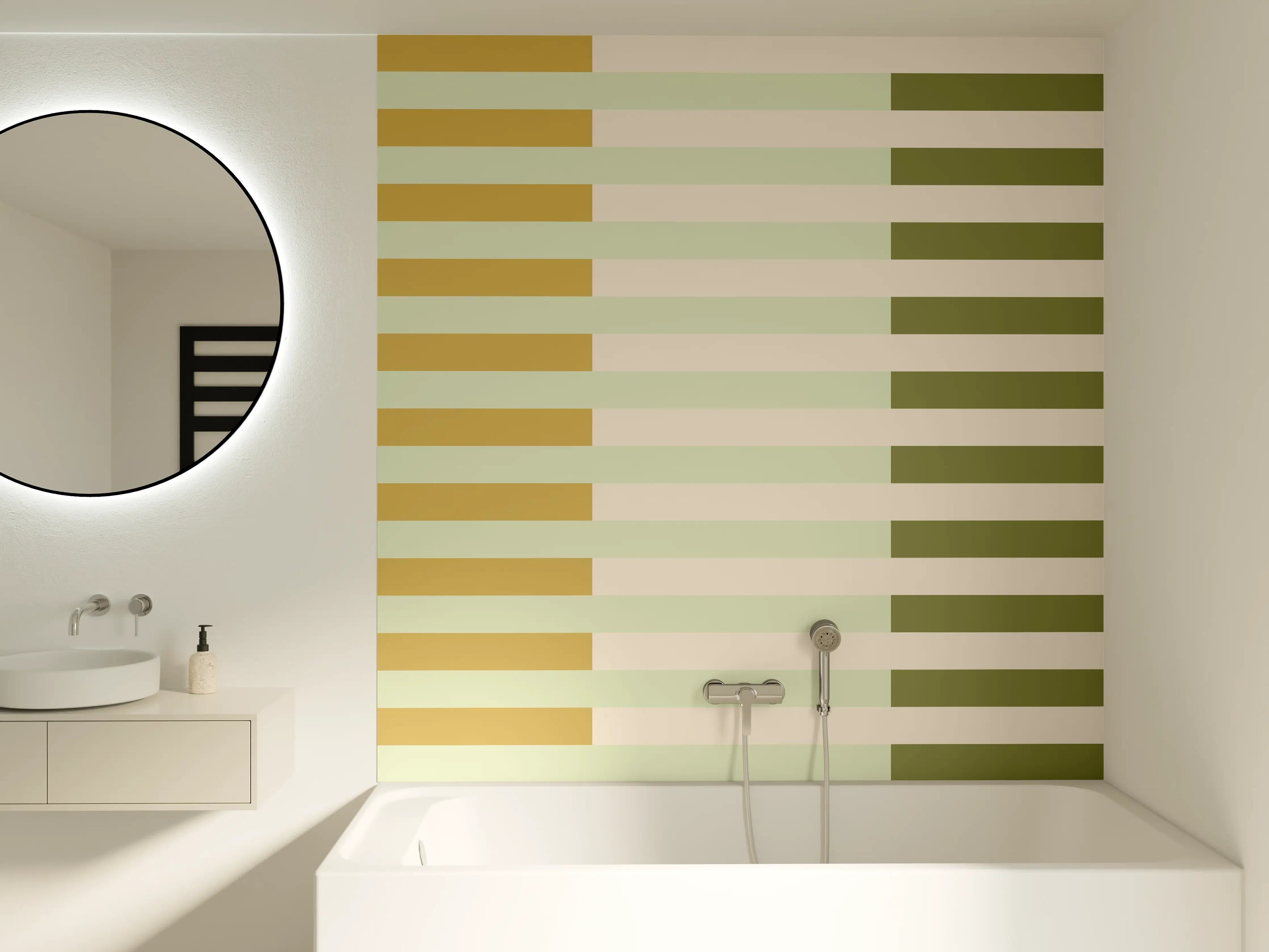 Badewannen-Rückwand - The Springs - Multy Stripes - Birch