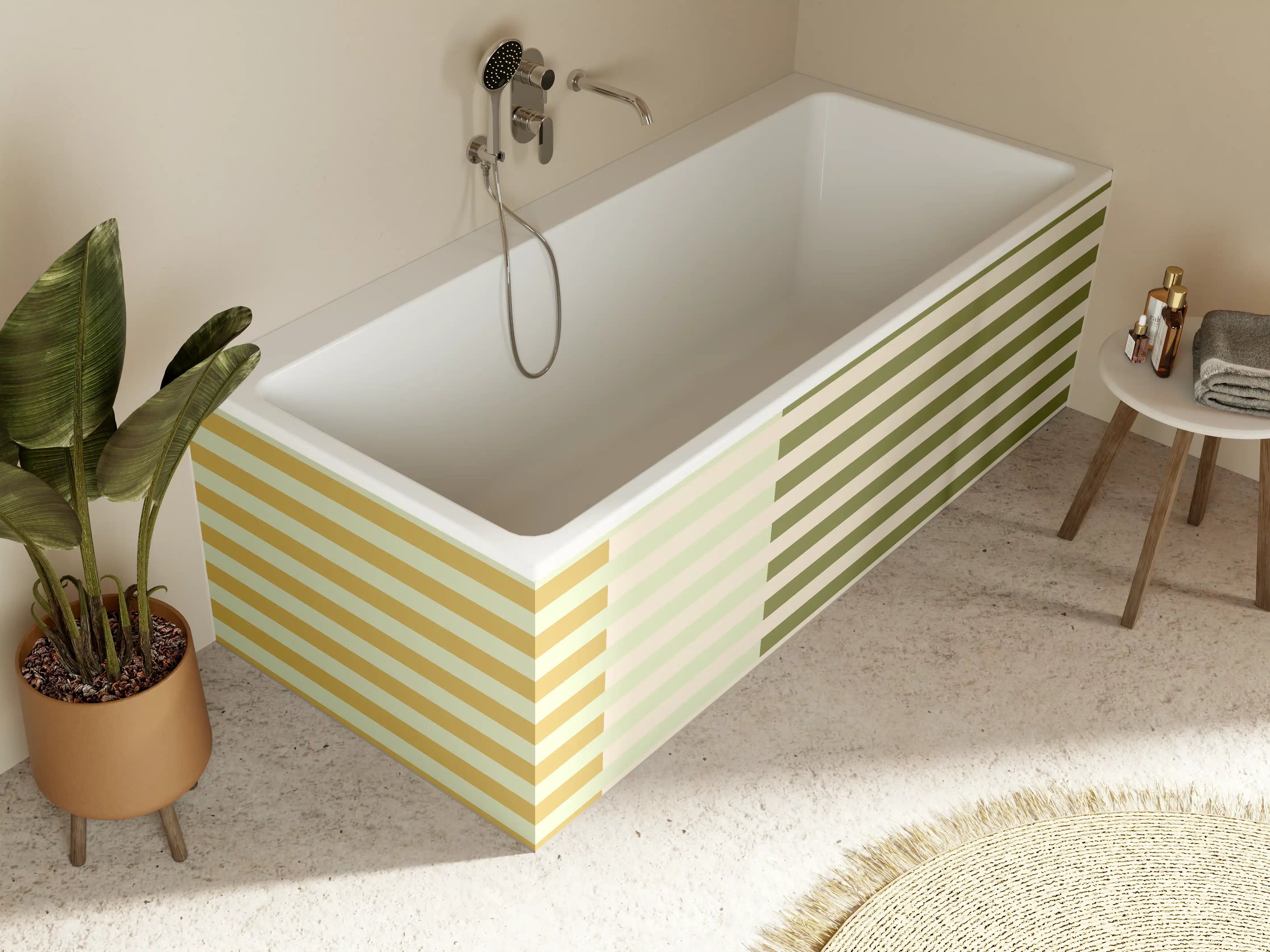 Badewannen-Rückwand - The Springs - Multy Stripes - Birch