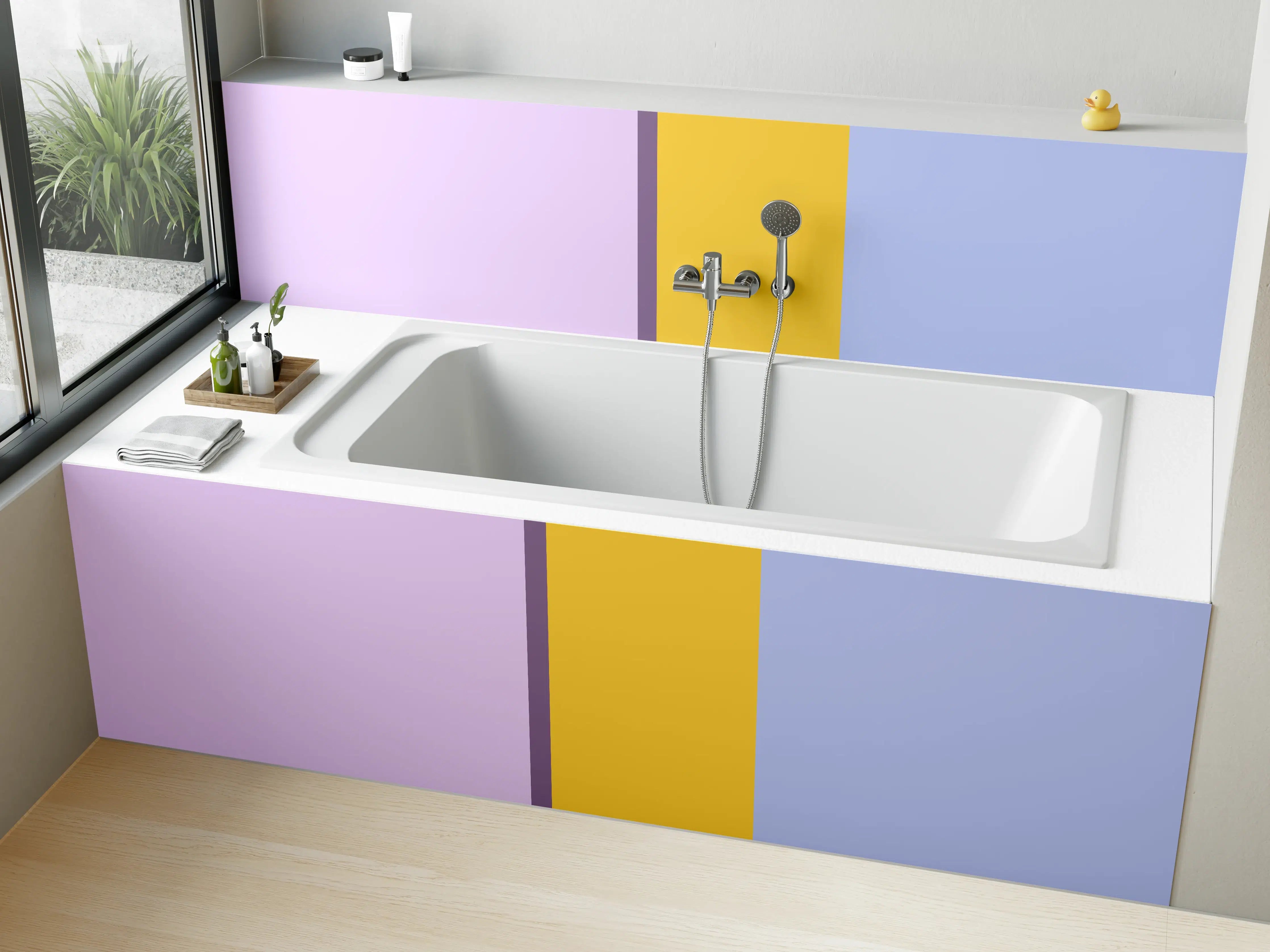 Badewannen-Rückwand - The Springs - Vertikal - Lilac