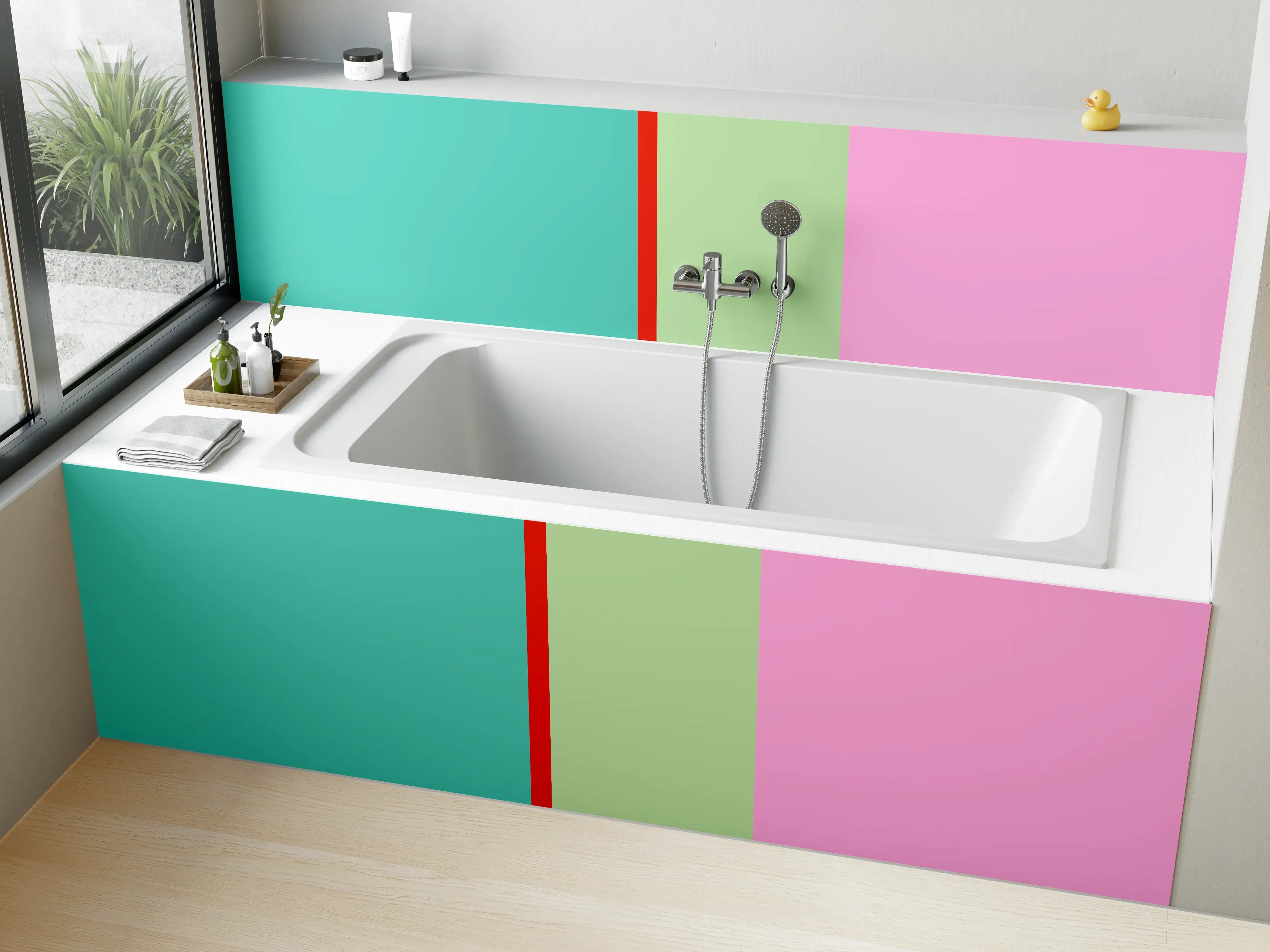 Badewannen-Rückwand - The Springs - Vertikal - Peony