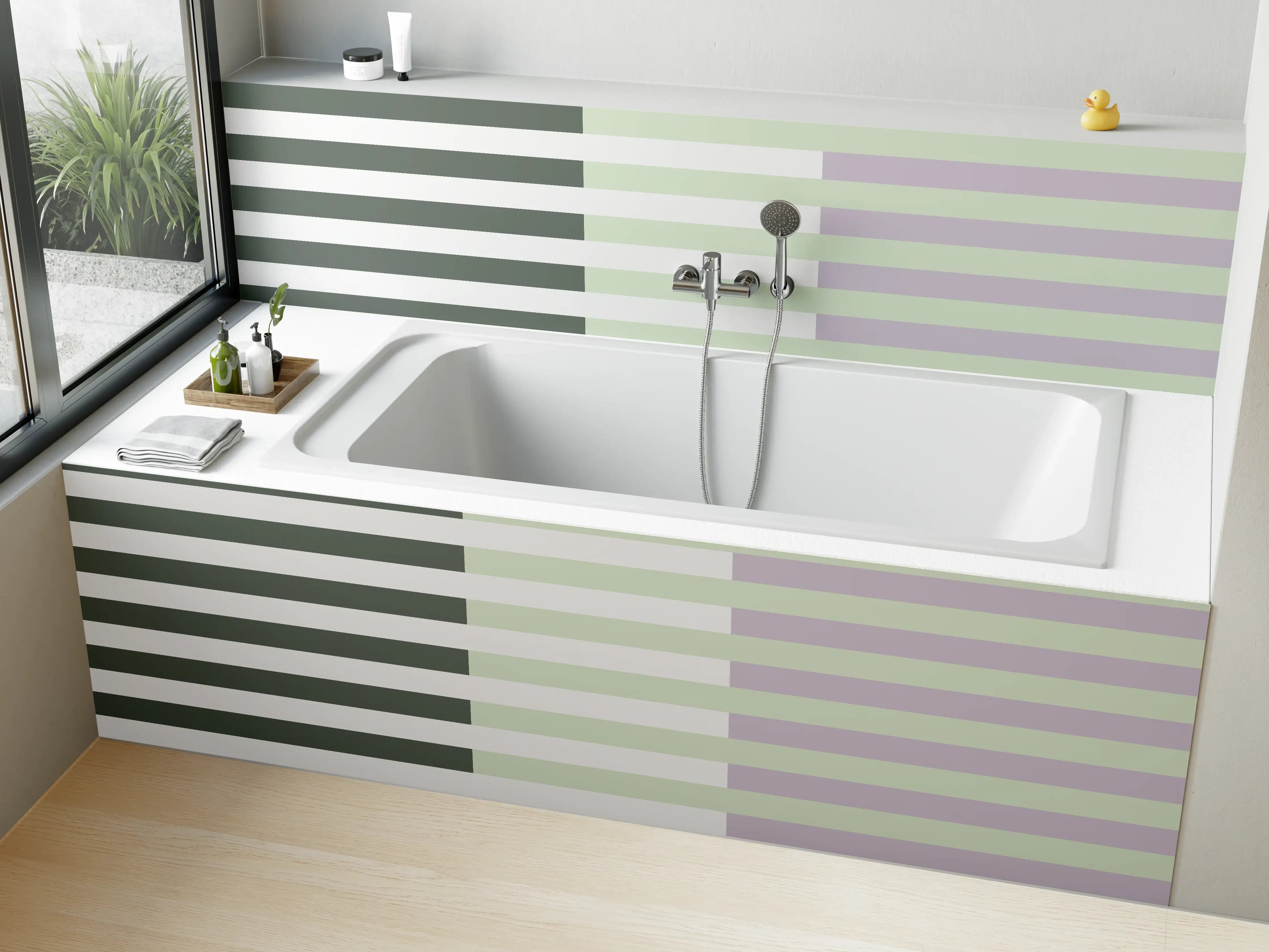 Badewannen-Rückwand - The Vintages - Multy Stripes - Benedict