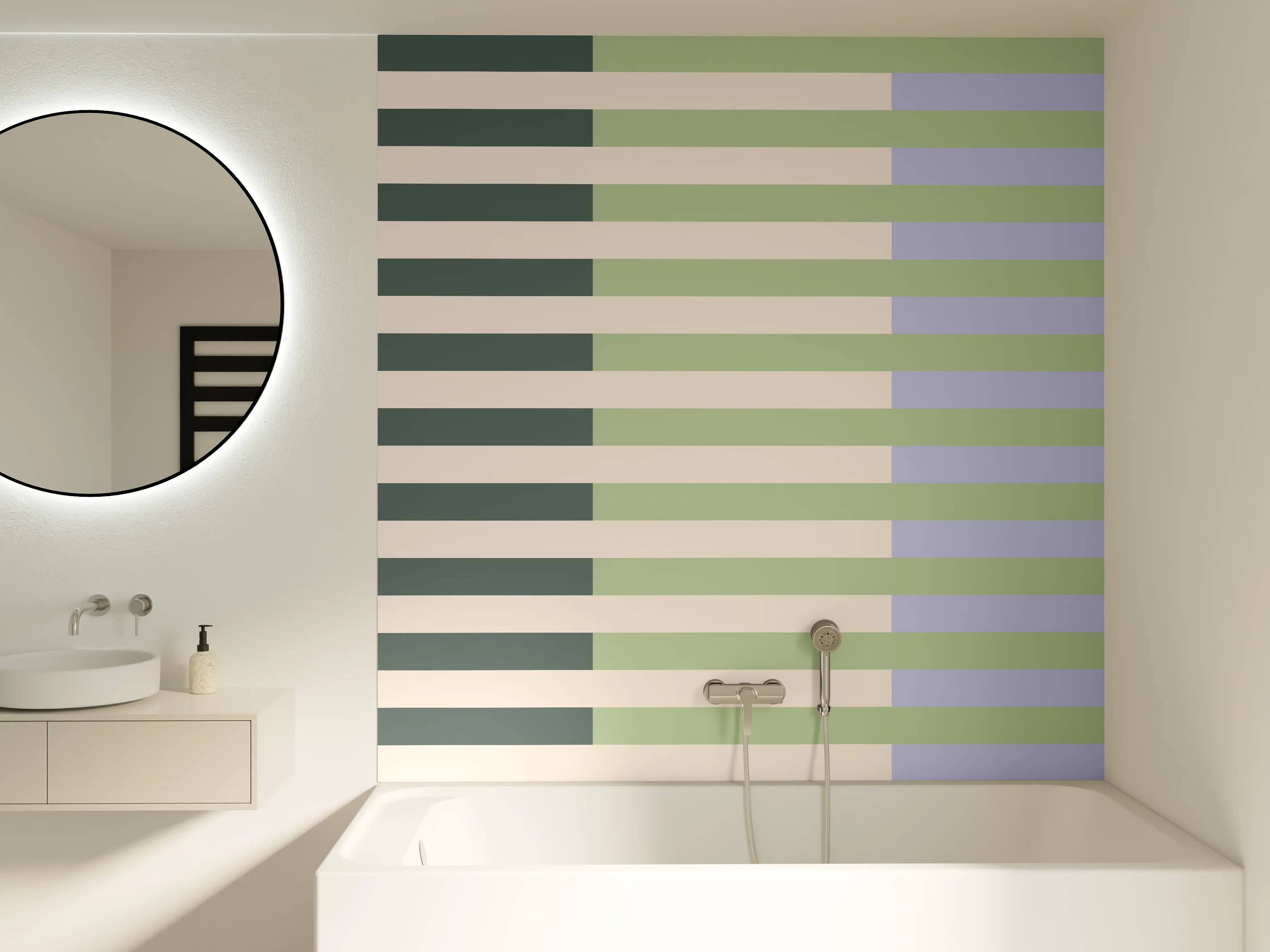 Badewannen-Rückwand - The Vintages - Multy Stripes - Colin