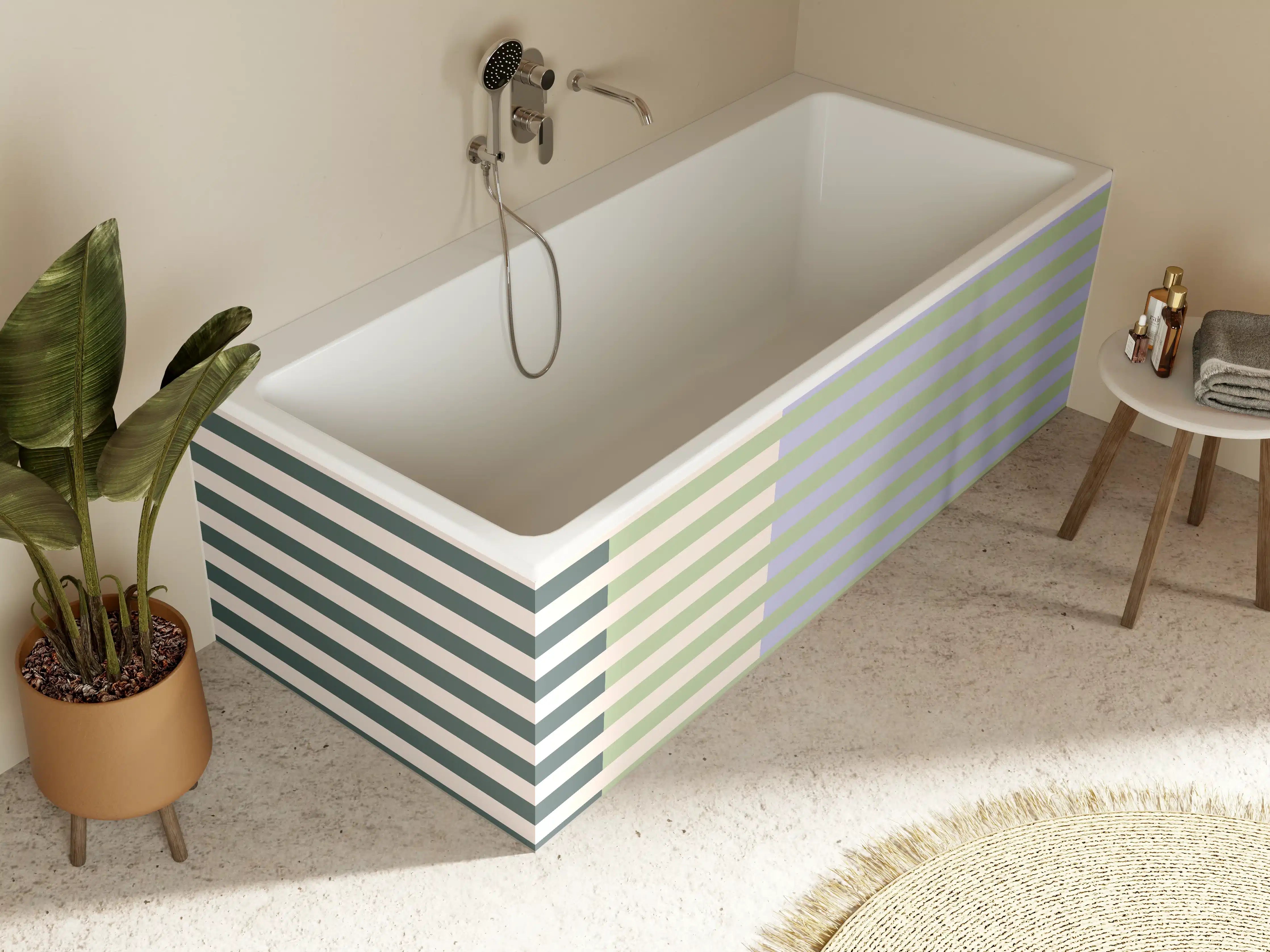 Badewannen-Rückwand - The Vintages - Multy Stripes - Colin