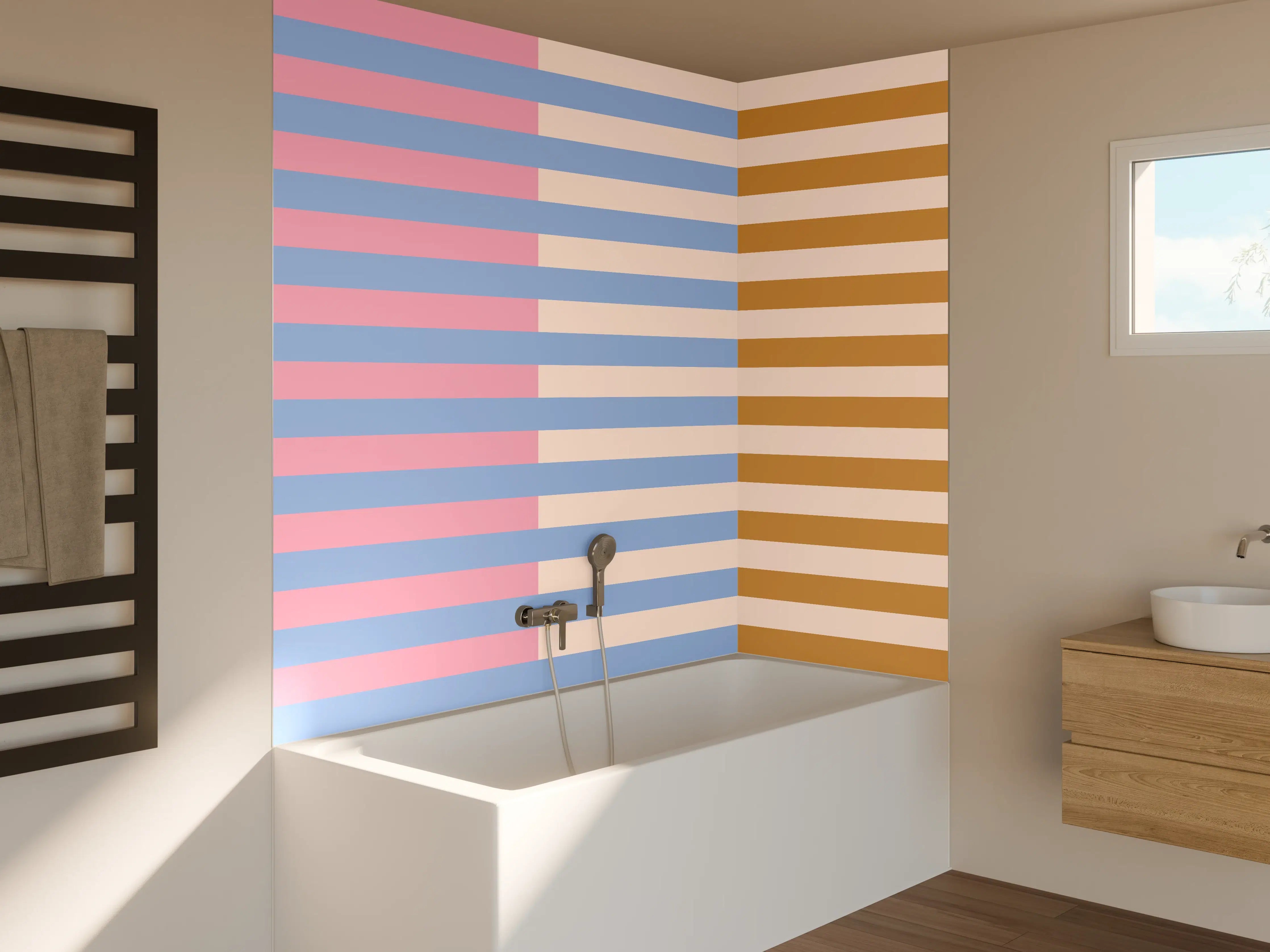 Badewannen-Rückwand - The Vintages - Multy Stripes - Eloise
