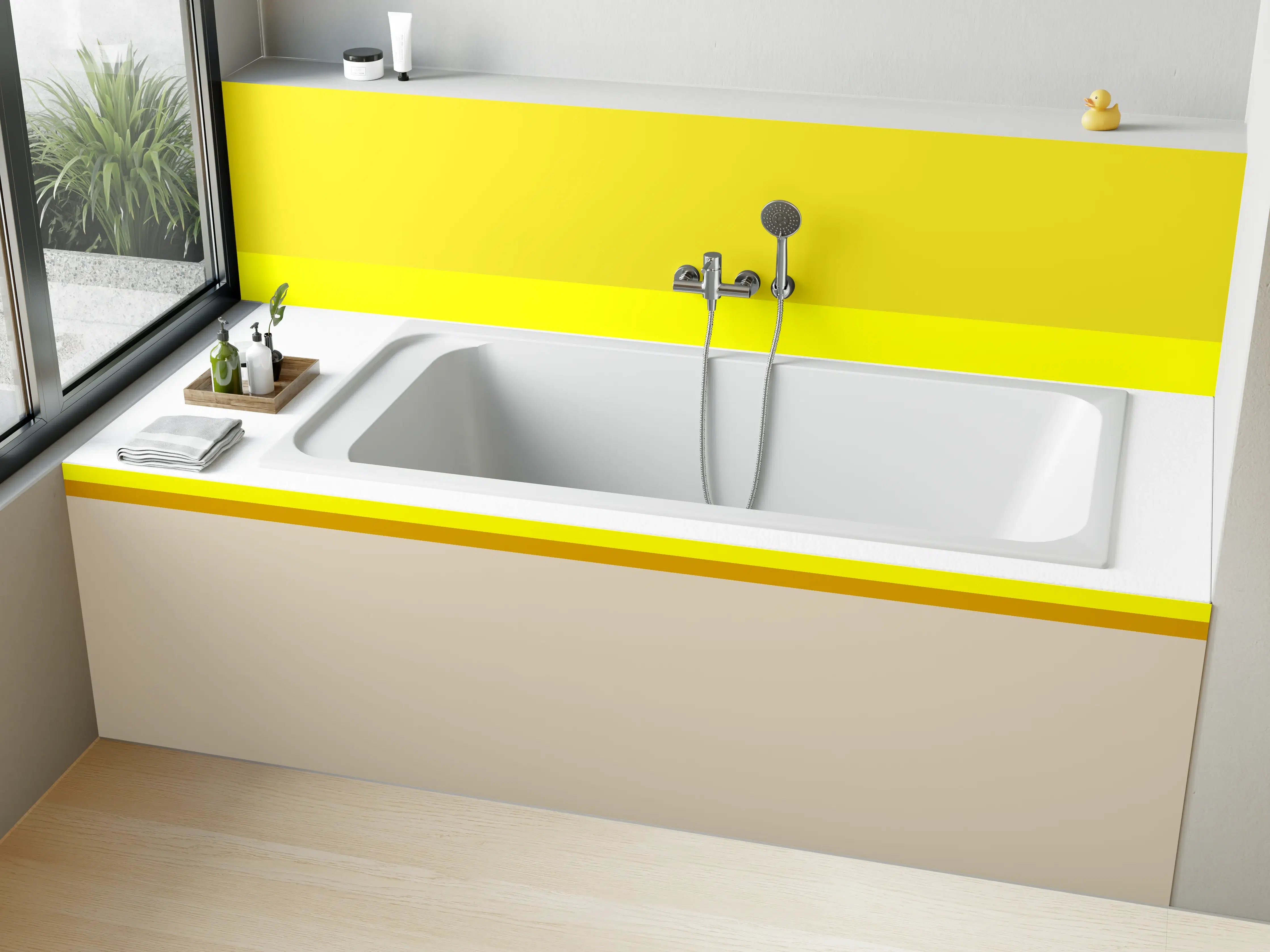 Badewannen-Rückwand - The Yellows - Horizontal - Vanilla