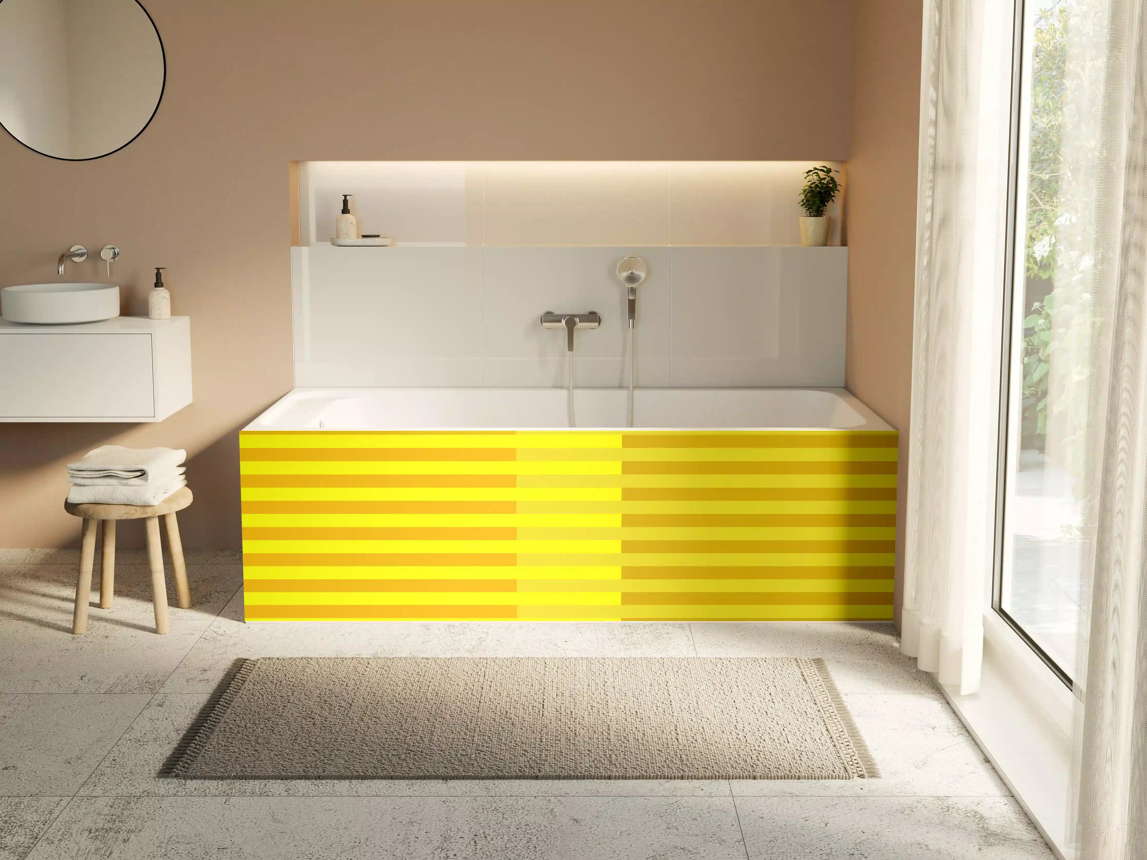 Badewannen-Rückwand - The Yellows - Multy Stripes - Lemon