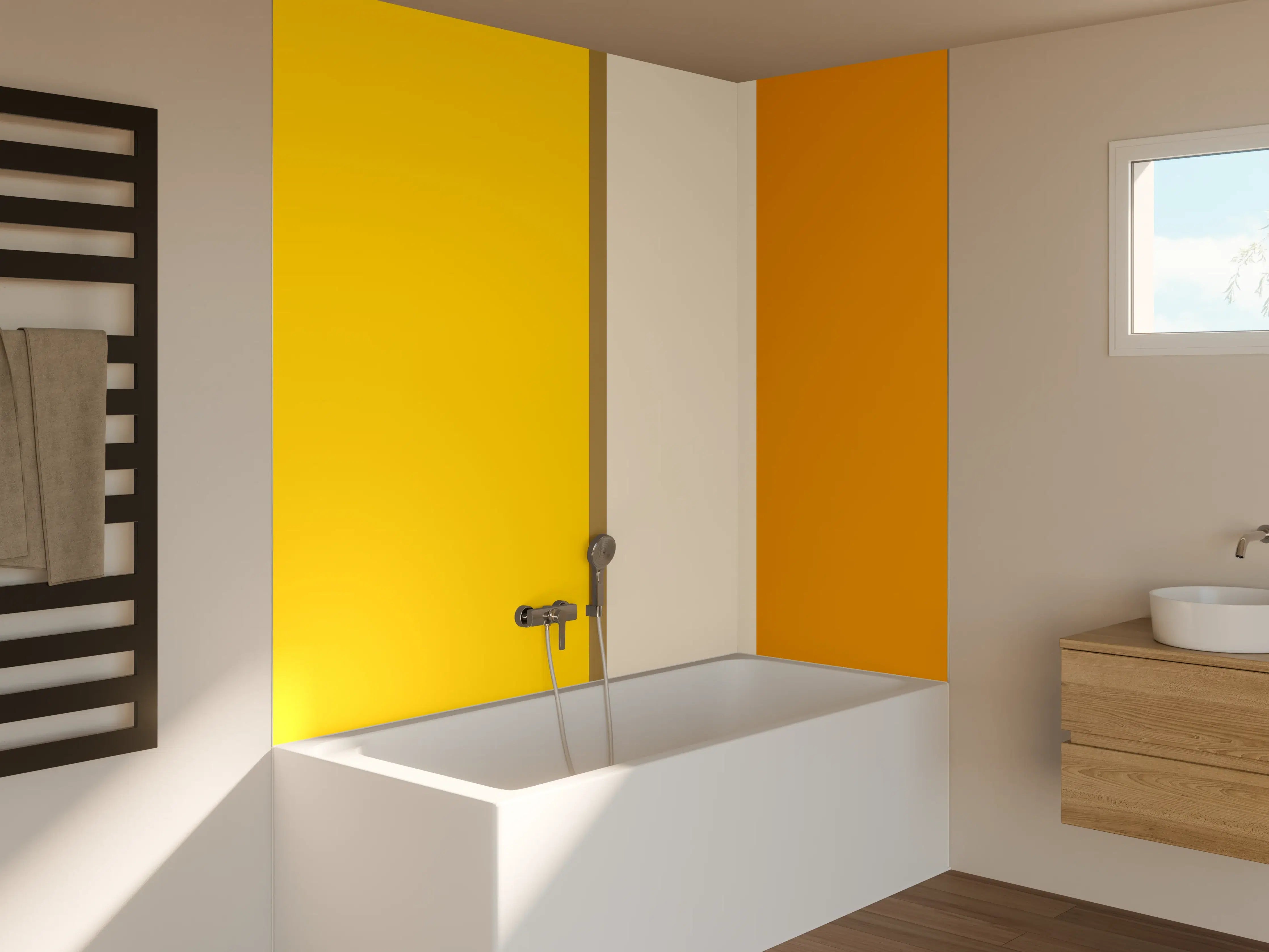 Badewannen-Rückwand - The Yellows - Vertical - Saffron