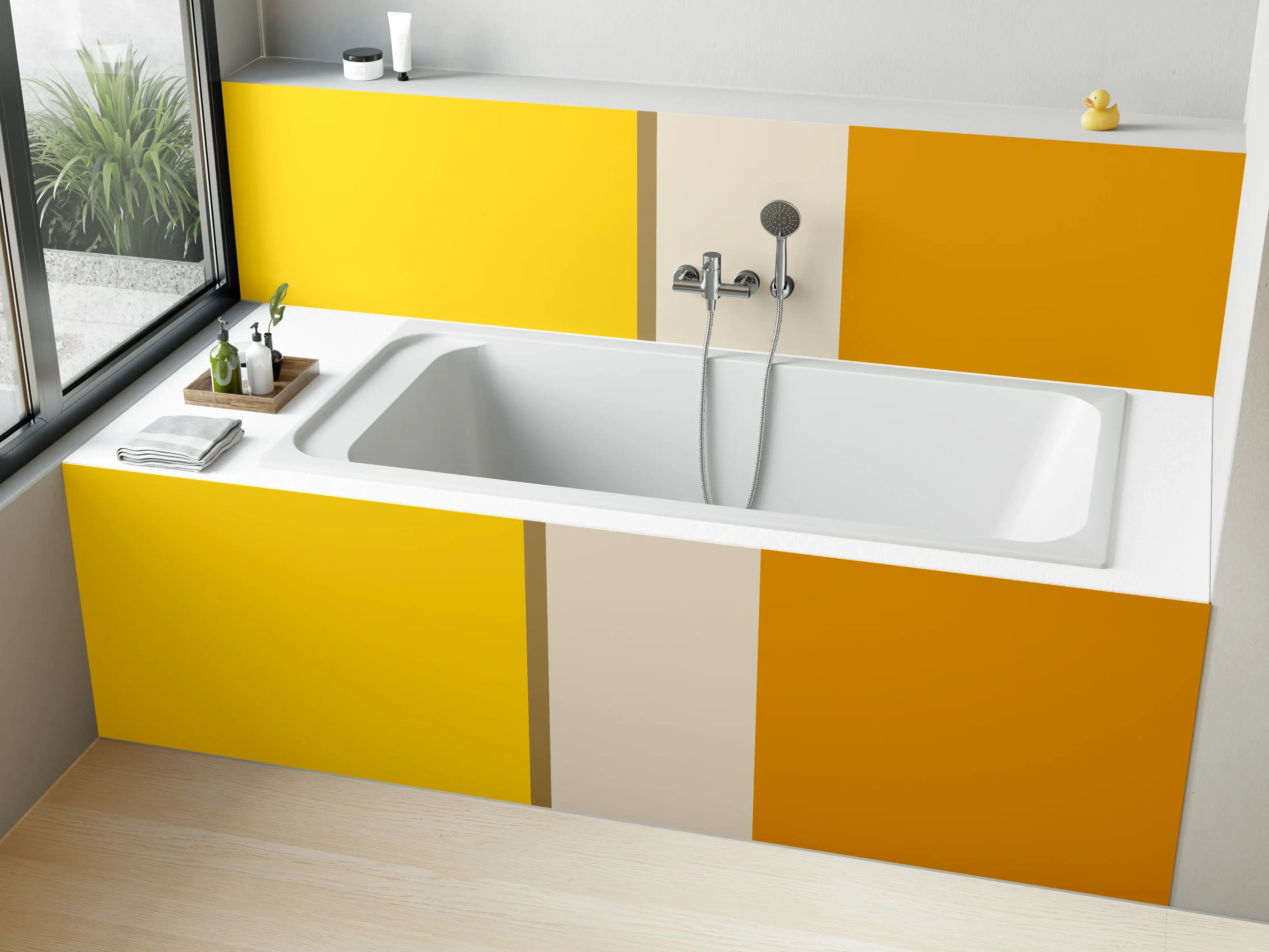Badewannen-Rückwand - The Yellows - Vertical - Saffron
