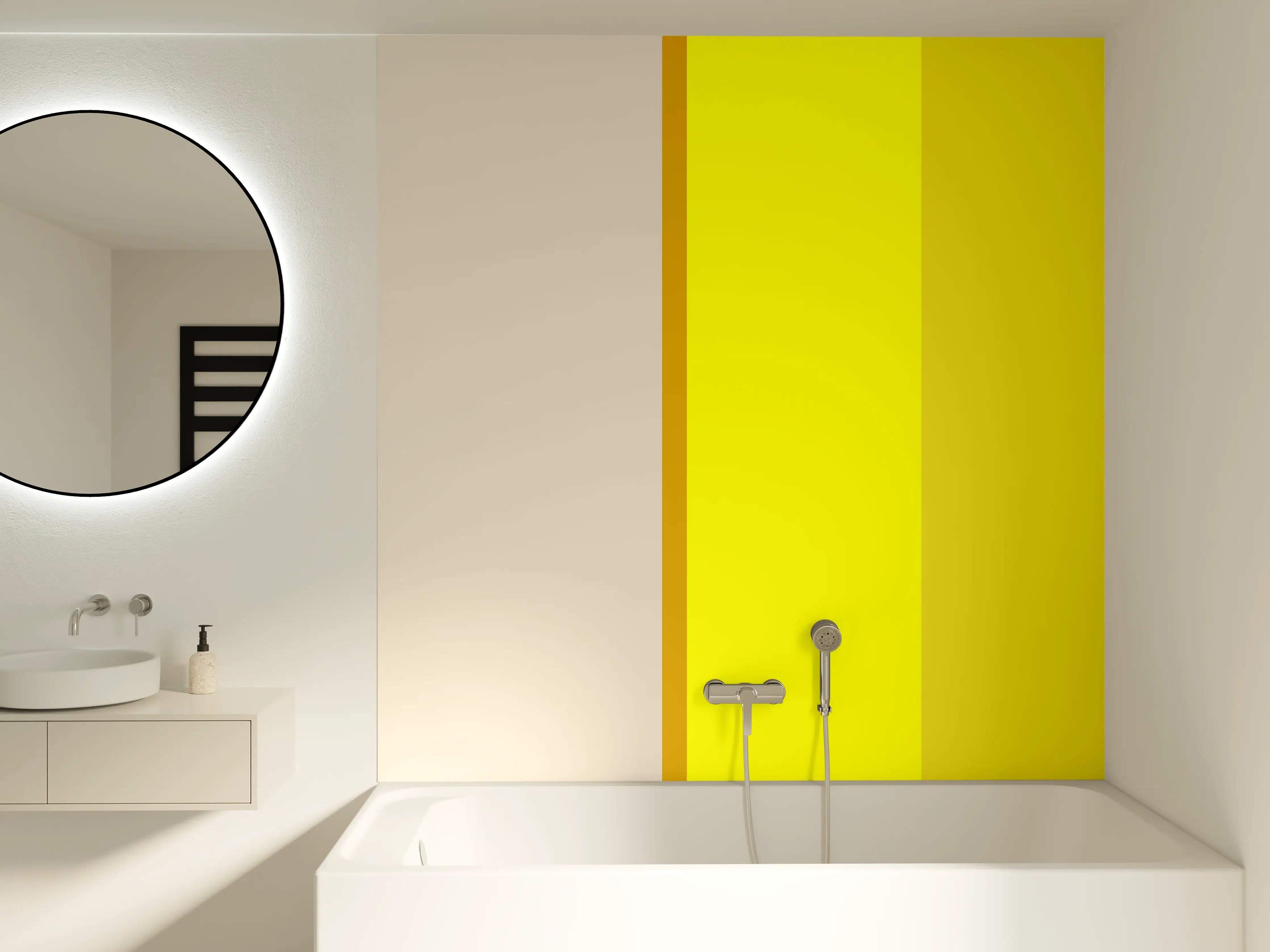 Badewannen-Rückwand - The Yellows - Vertical - Vanilla