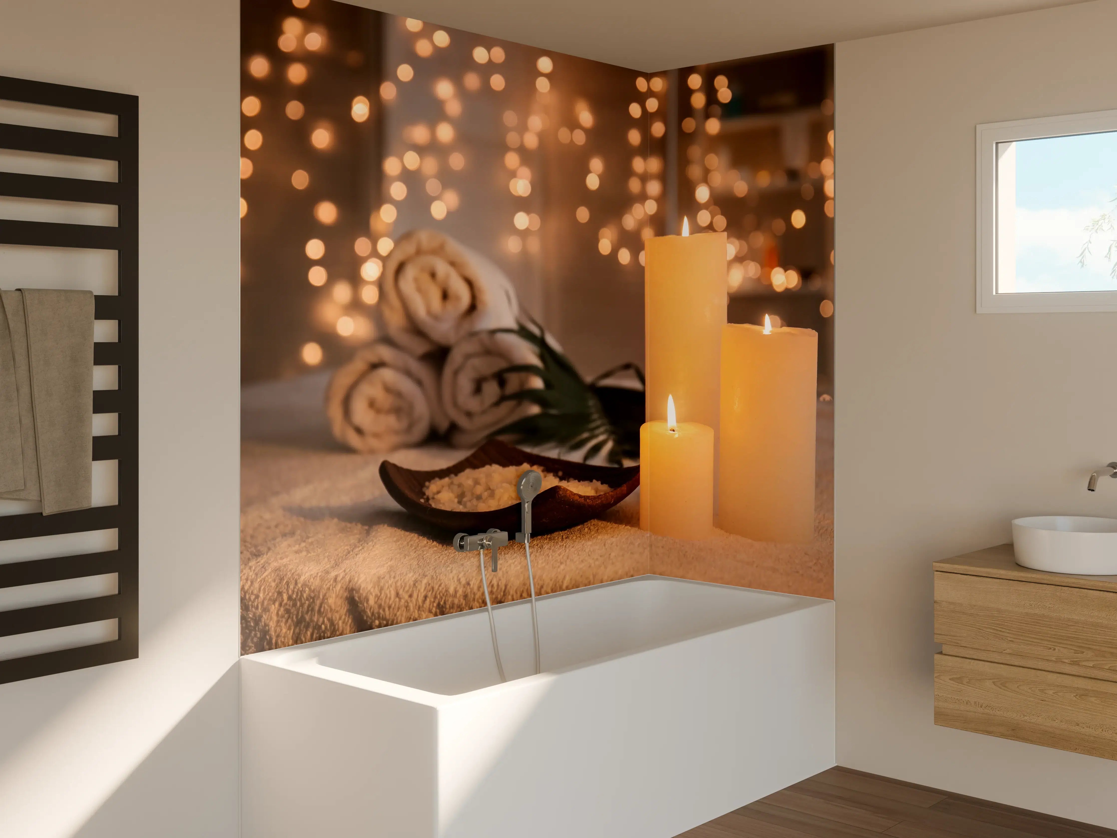 Badewannen-Rückwand - Traditioneller Spa-Salon