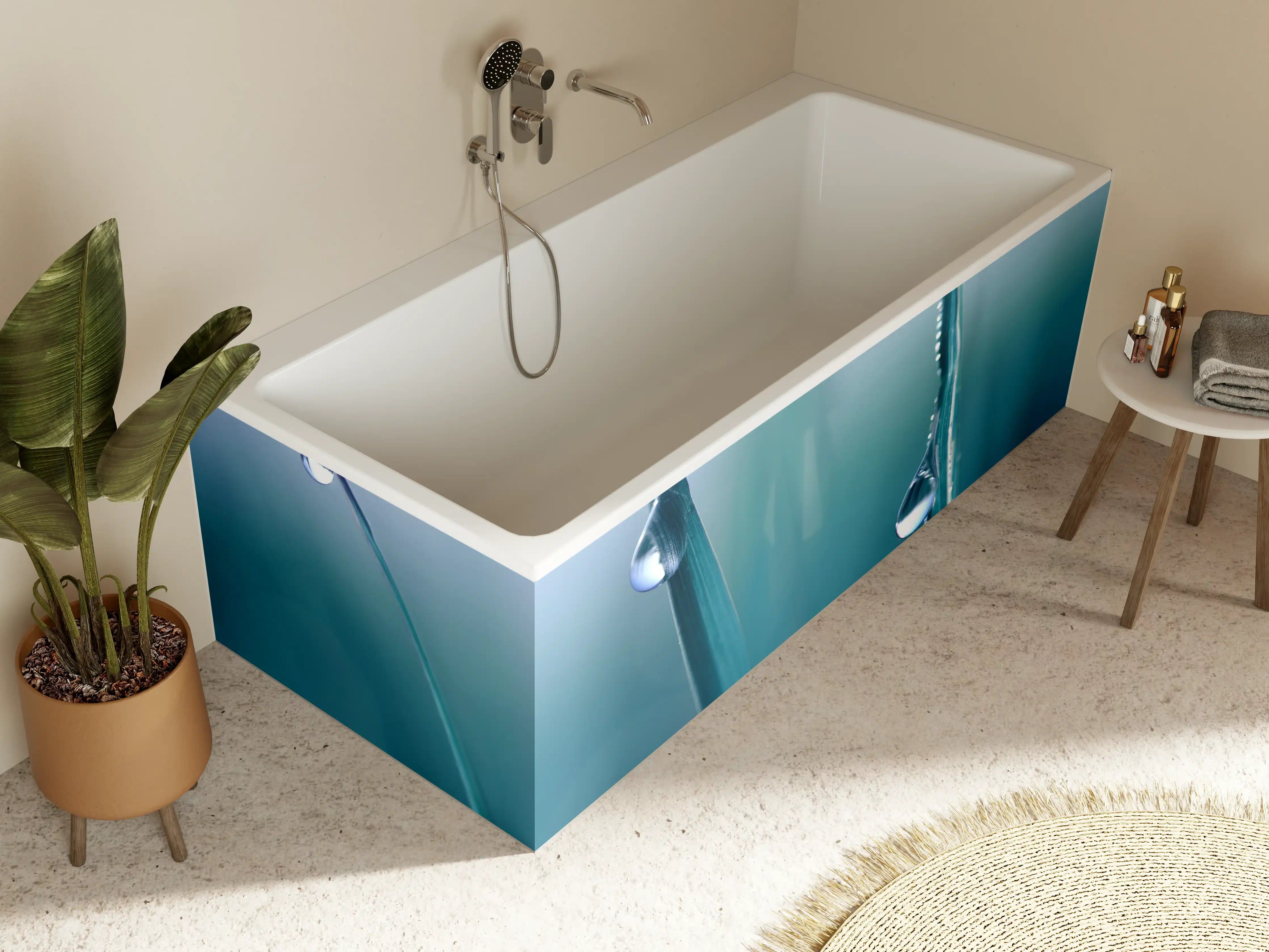Badewannen-Rückwand - Transparente Tautropfen