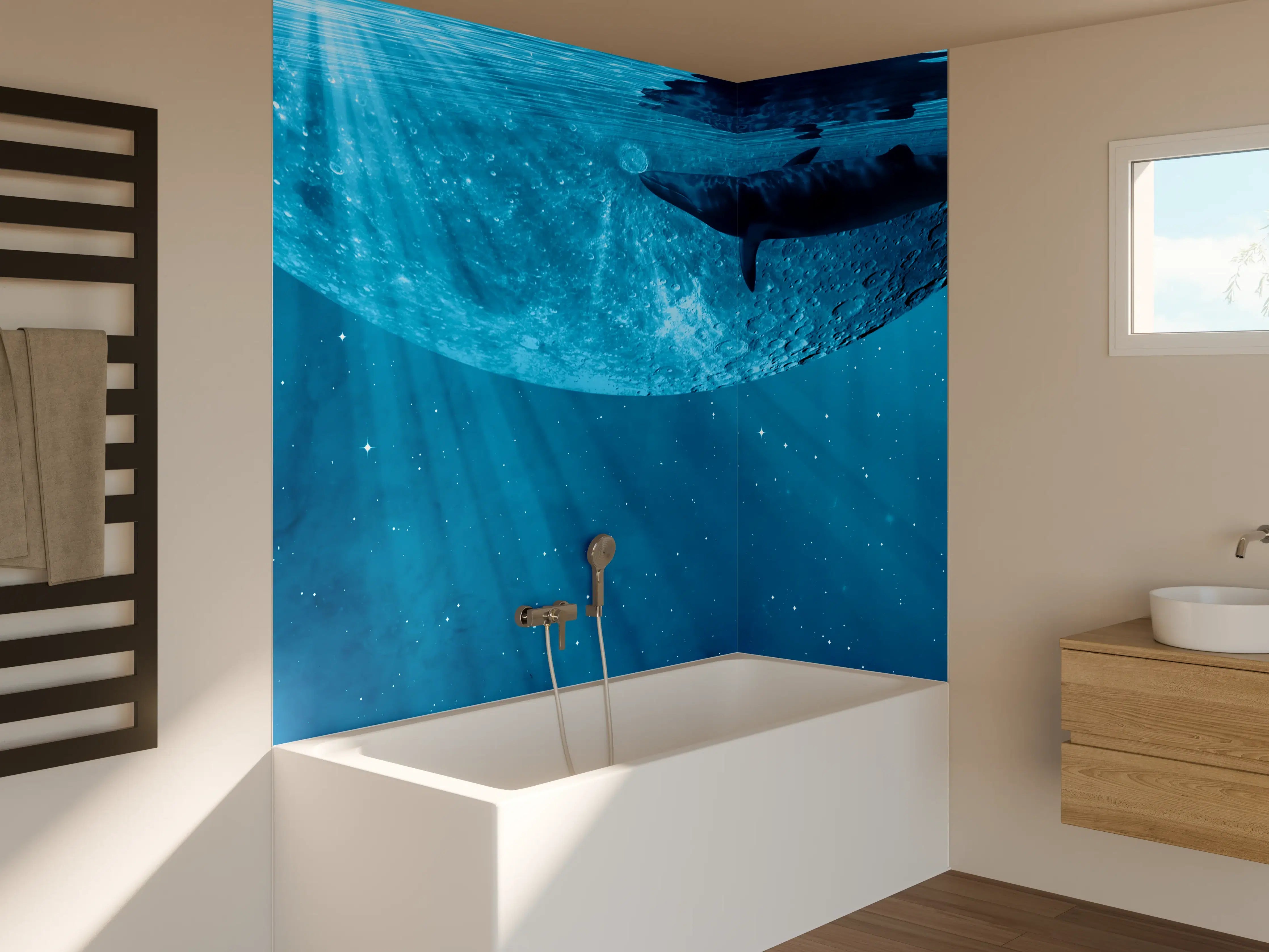Badewannen-Rückwand - Traumbild eines Wals