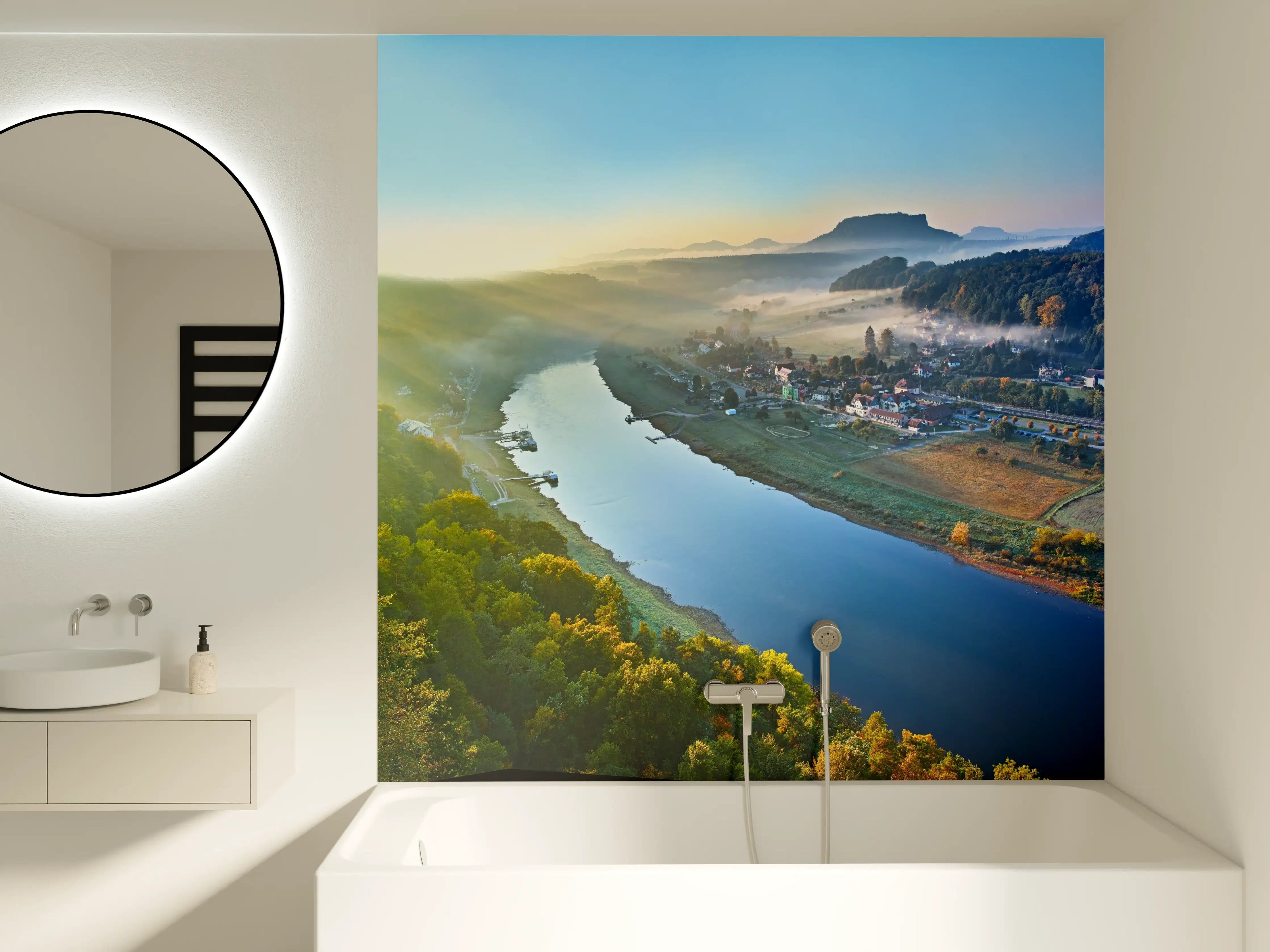 Badewannen-Rückwand - Traumhafter Ausblick Elbsandsteingebirge