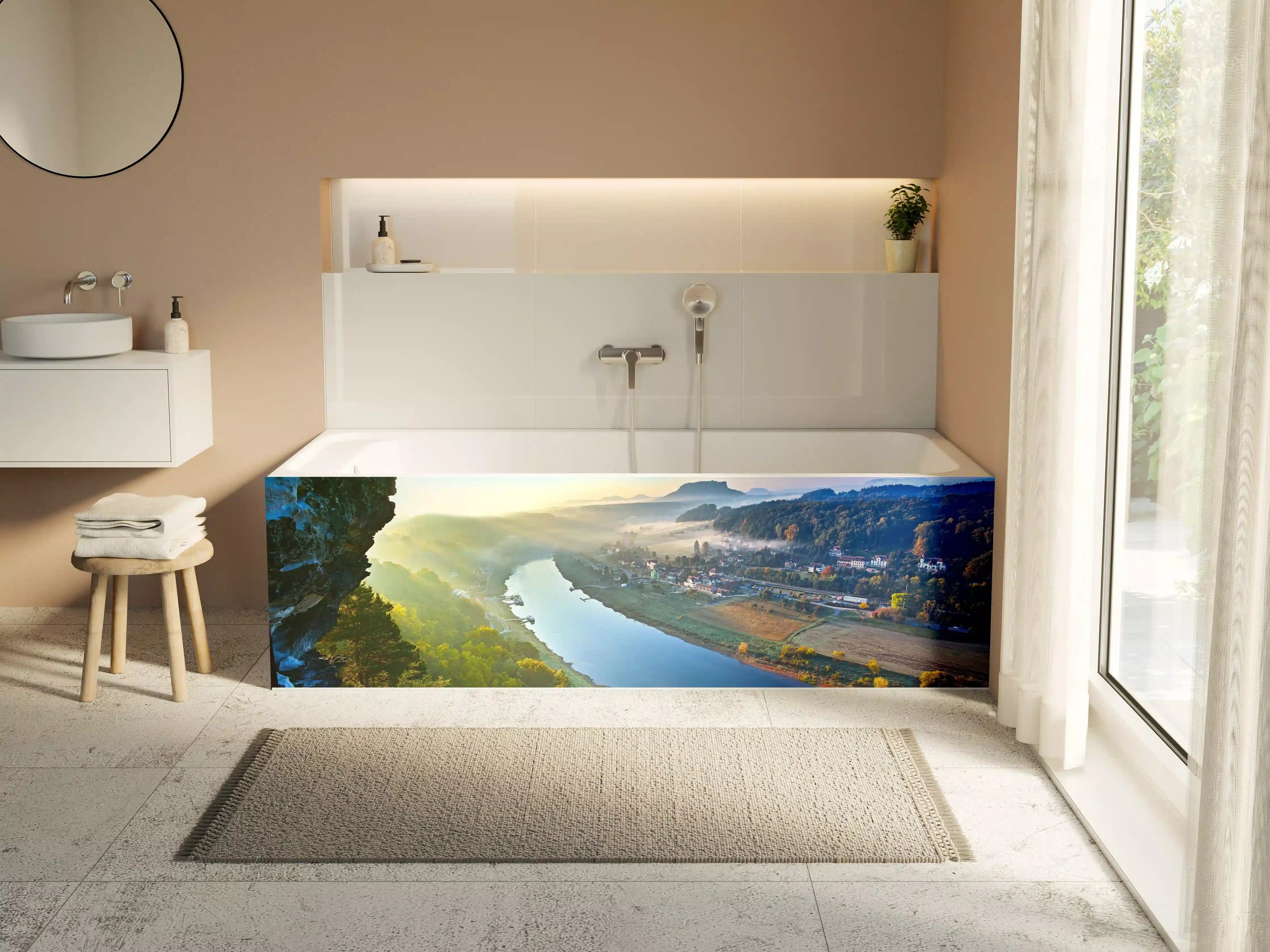 Badewannen-Rückwand - Traumhafter Ausblick Elbsandsteingebirge