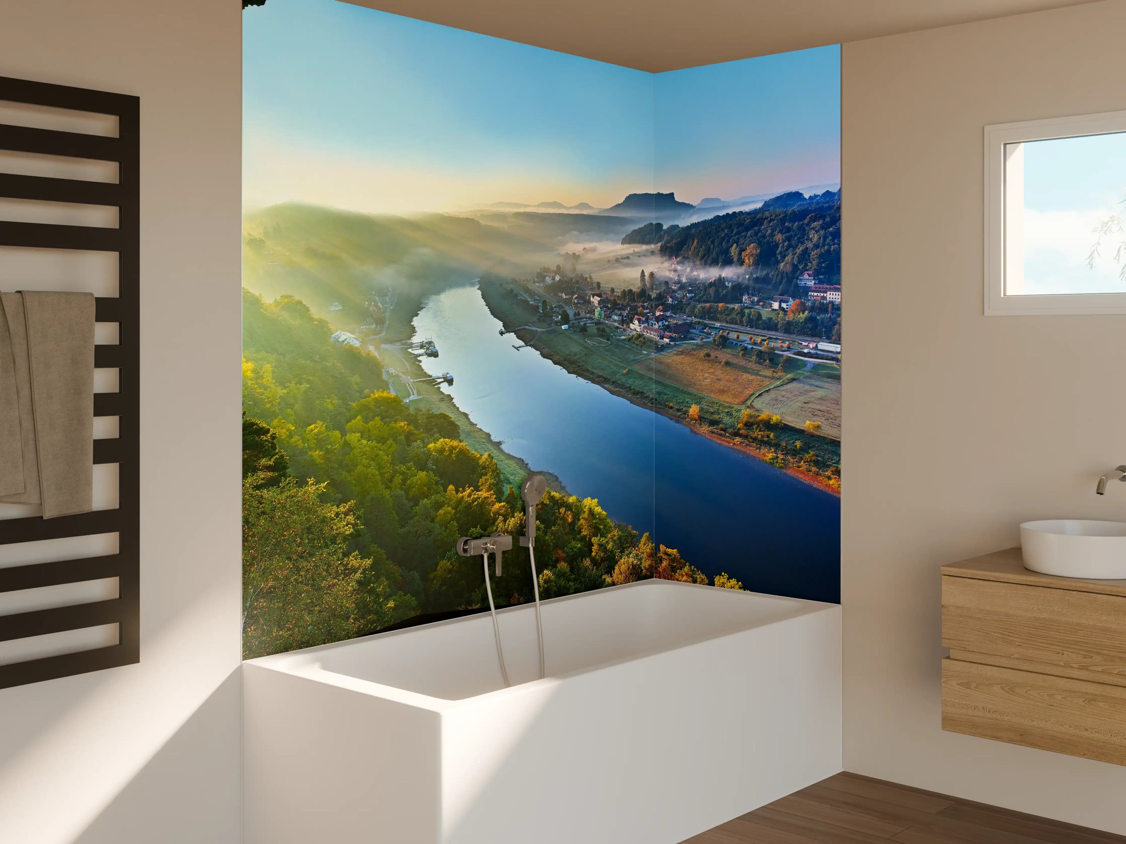 Badewannen-Rückwand - Traumhafter Ausblick Elbsandsteingebirge