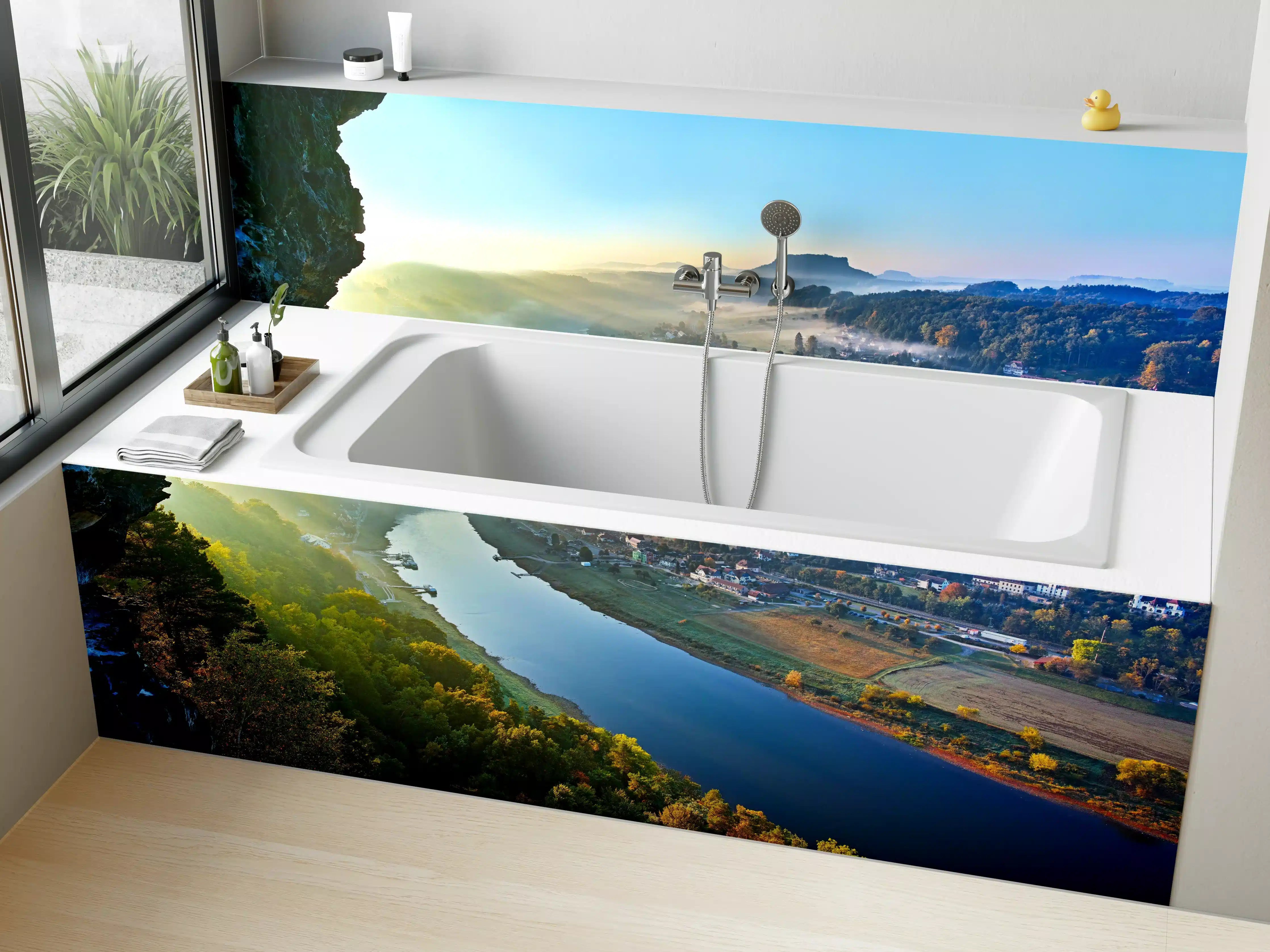 Badewannen-Rückwand - Traumhafter Ausblick Elbsandsteingebirge
