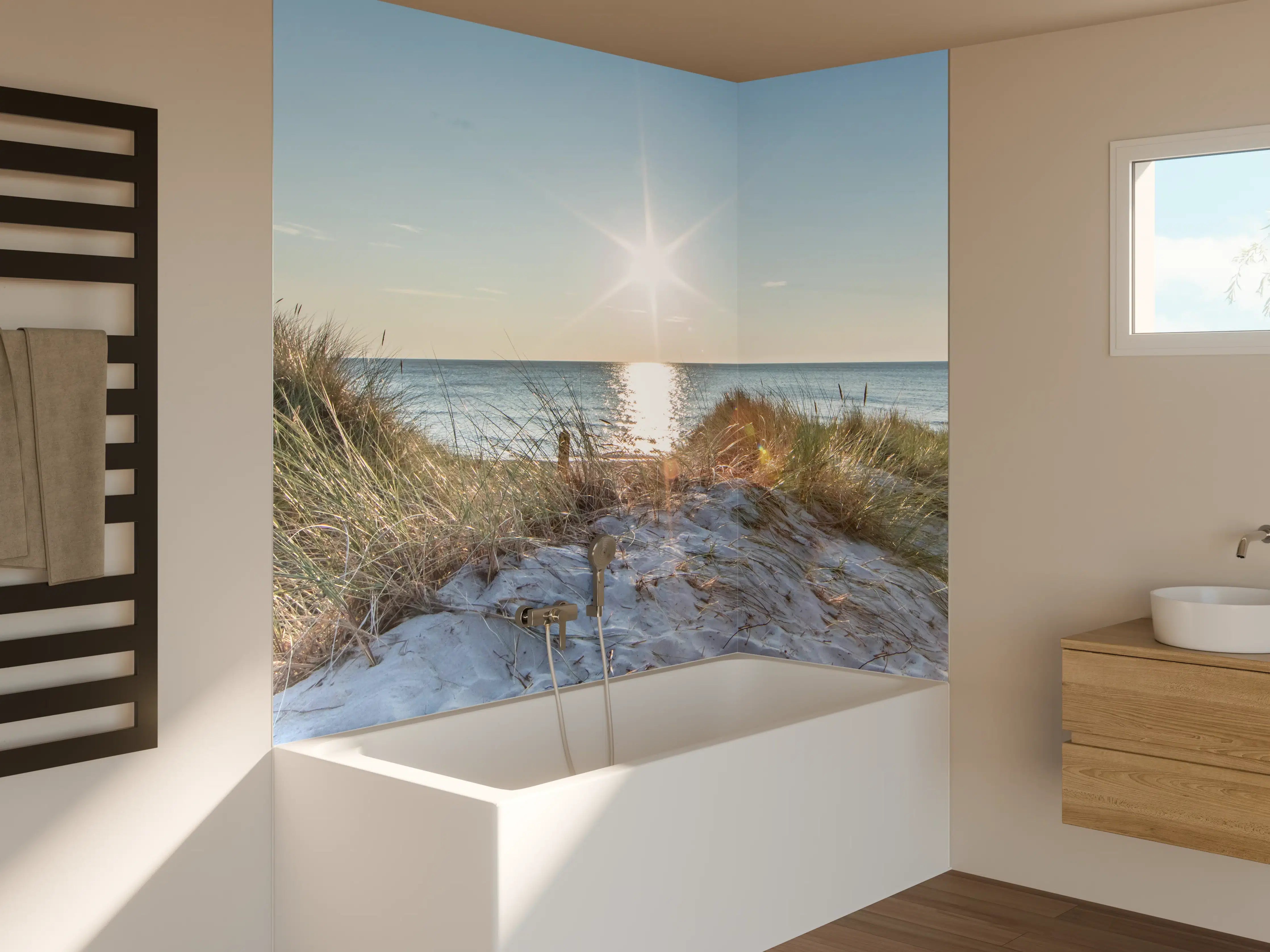 Badewannen-Rückwand - Traumstrand an der Ostküste