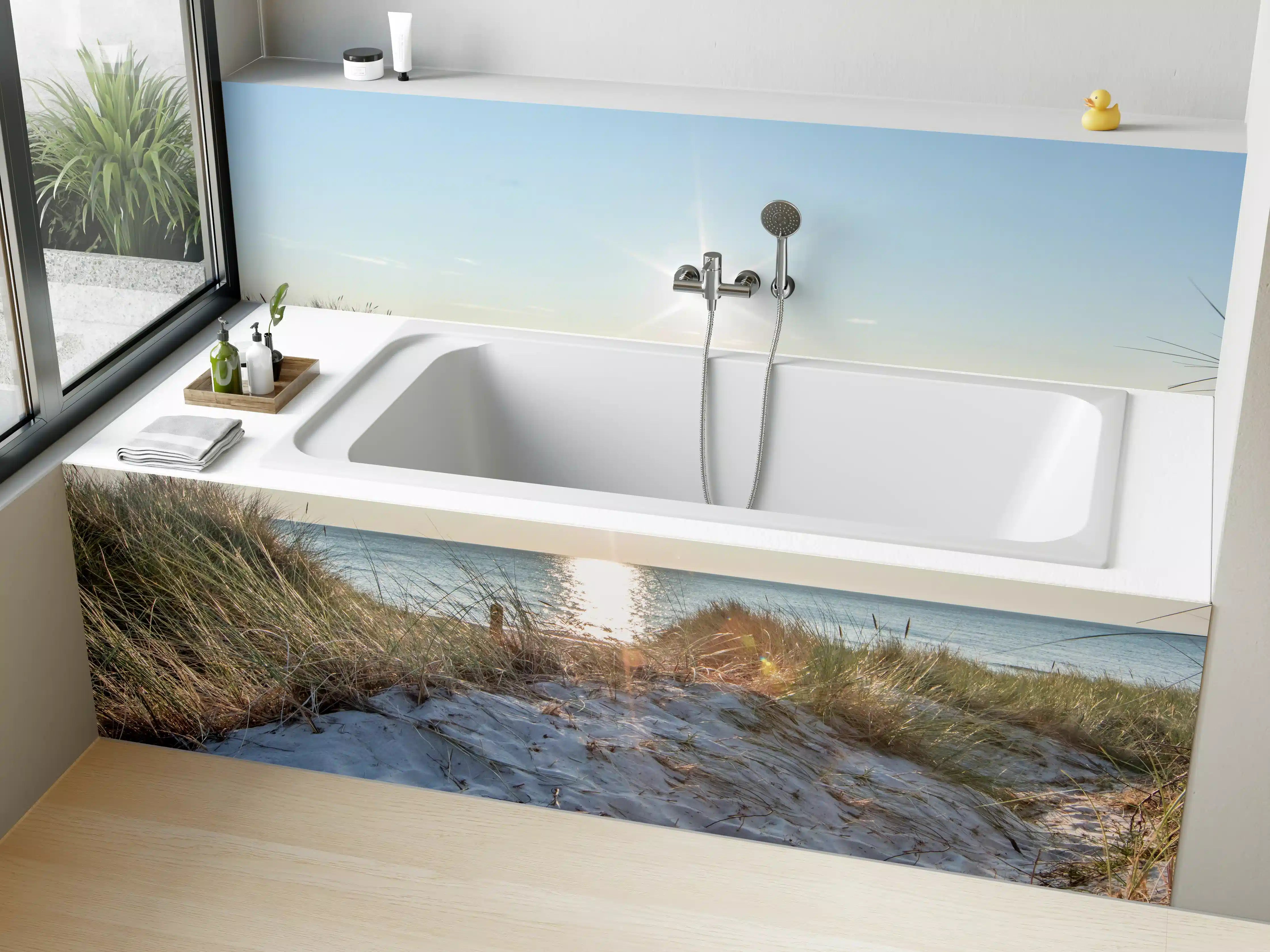Badewannen-Rückwand - Traumstrand an der Ostküste