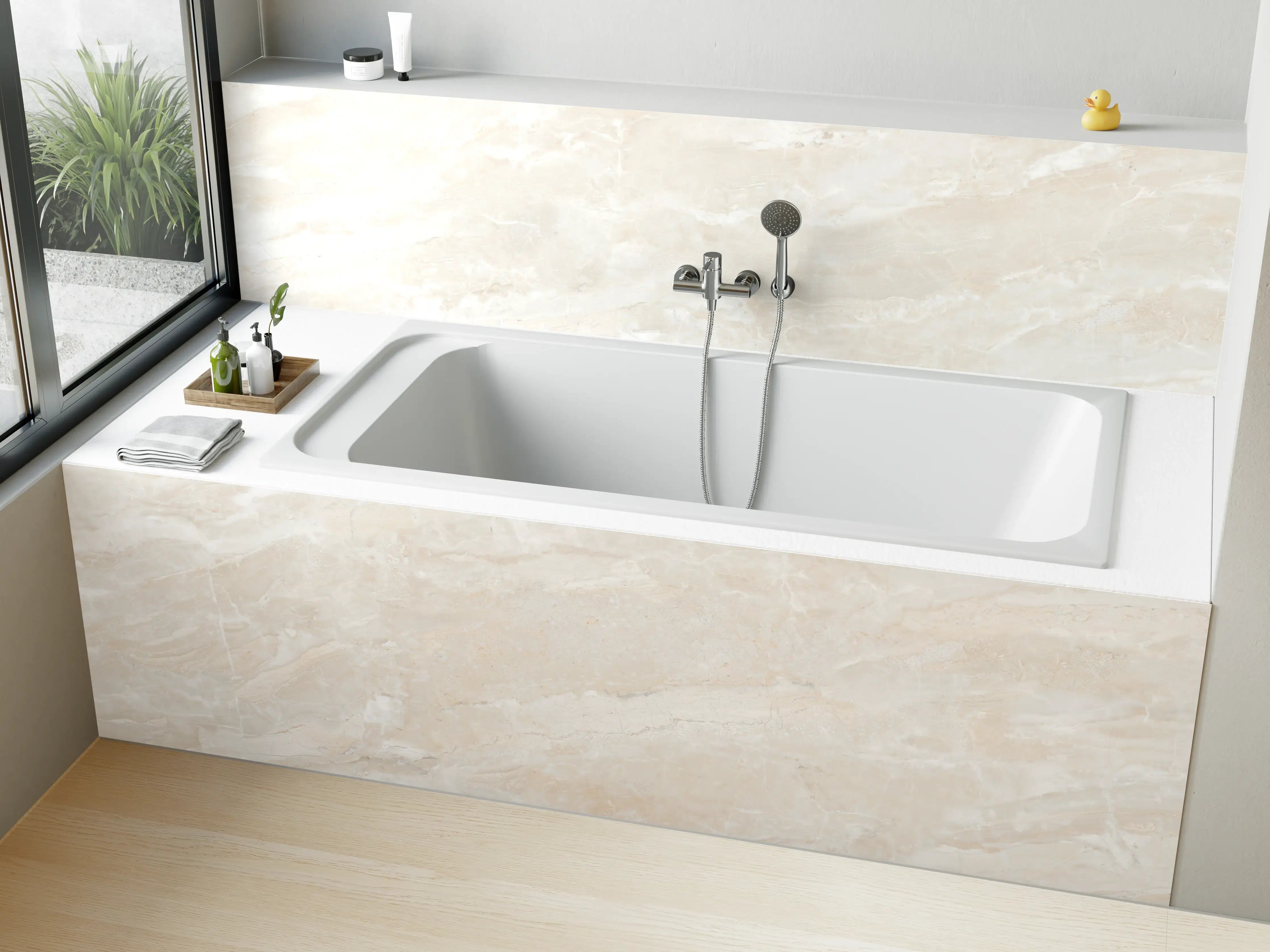Badewannen-Rückwand - Travertin italienischer Marmor