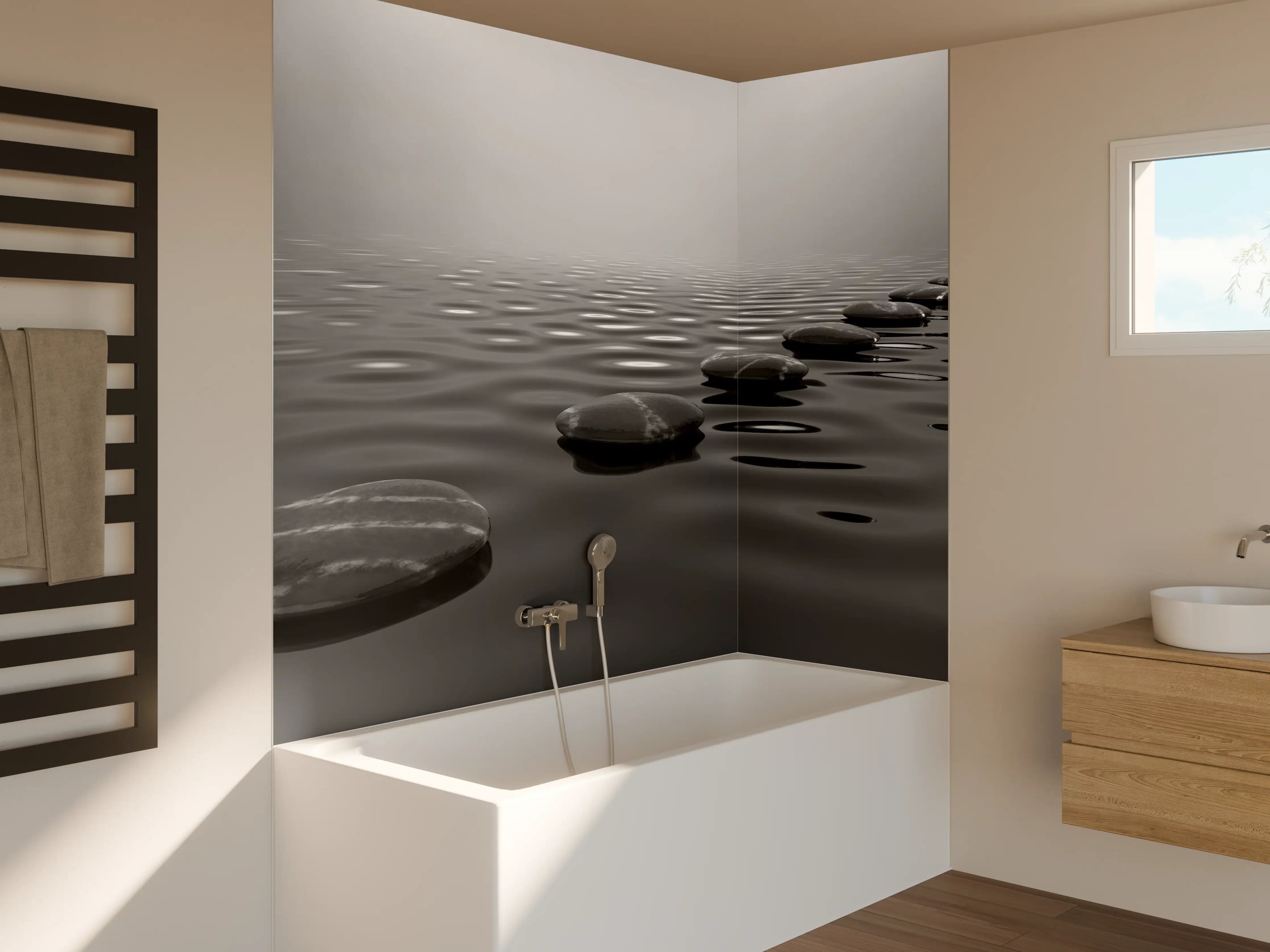 Badewannen-Rückwand - Trittstein