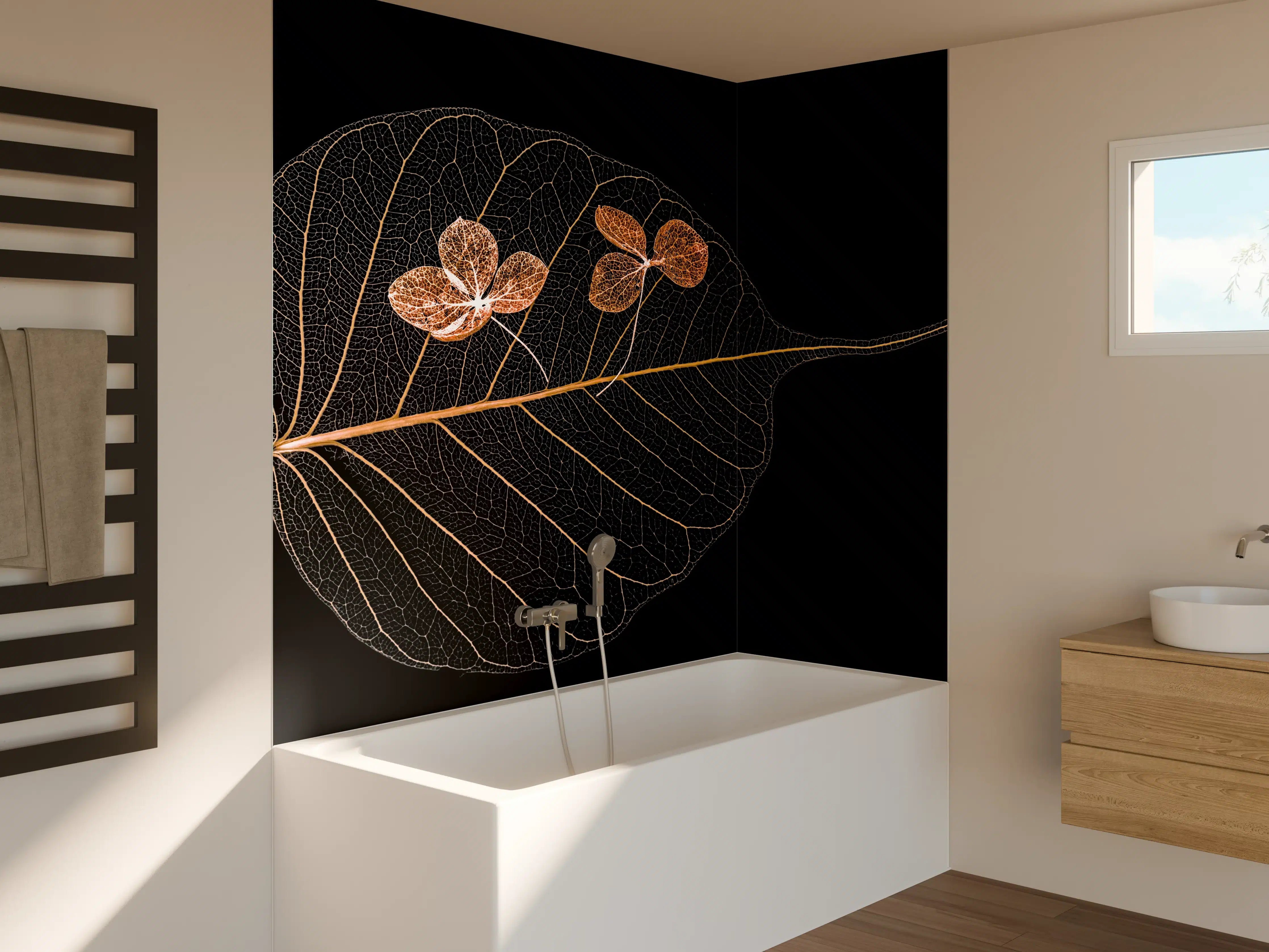 Badewannen-Rückwand - Trockene Blume im Detail