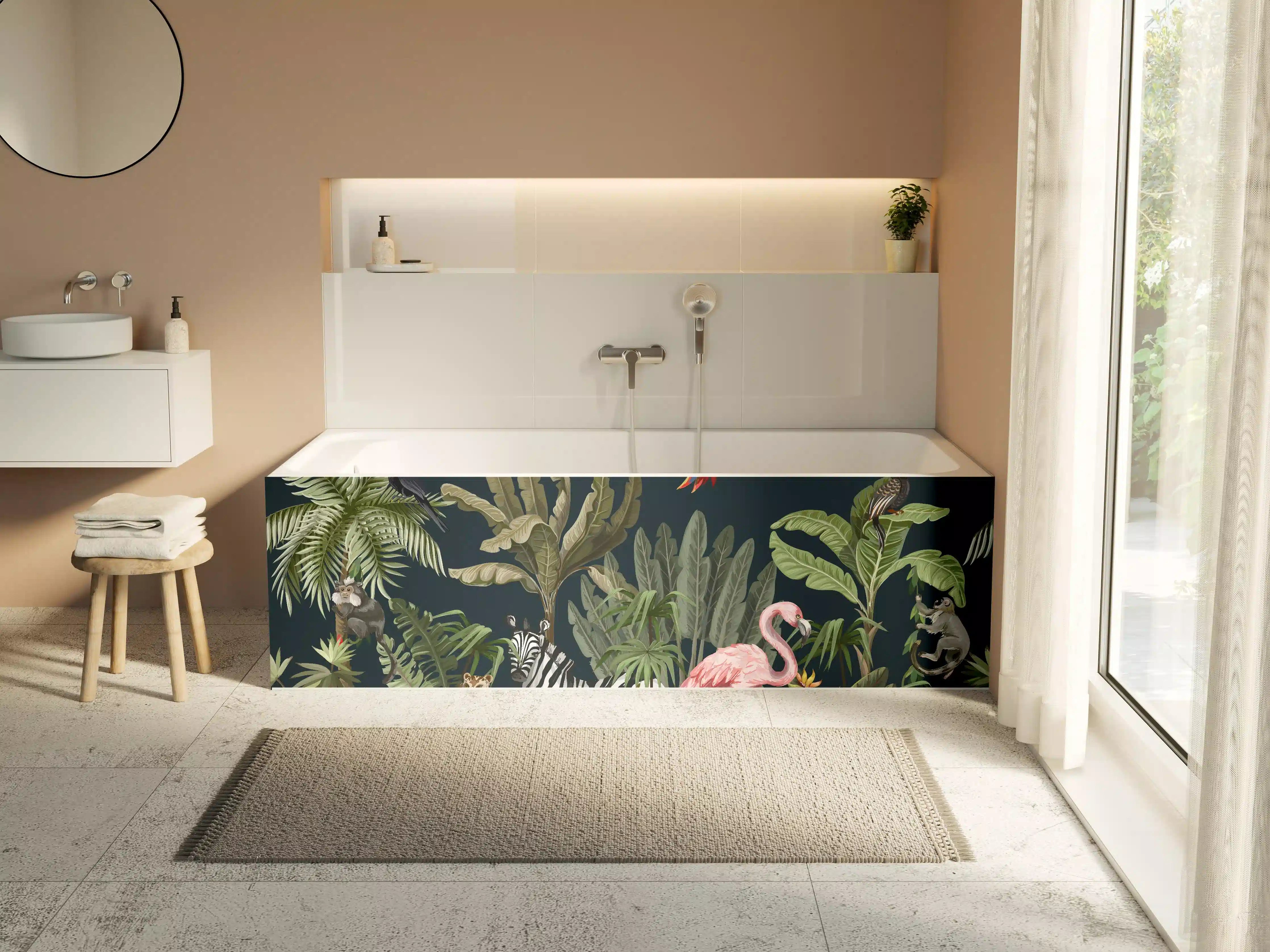 Badewannen-Rückwand - Tropische Dschungel Tiermotive