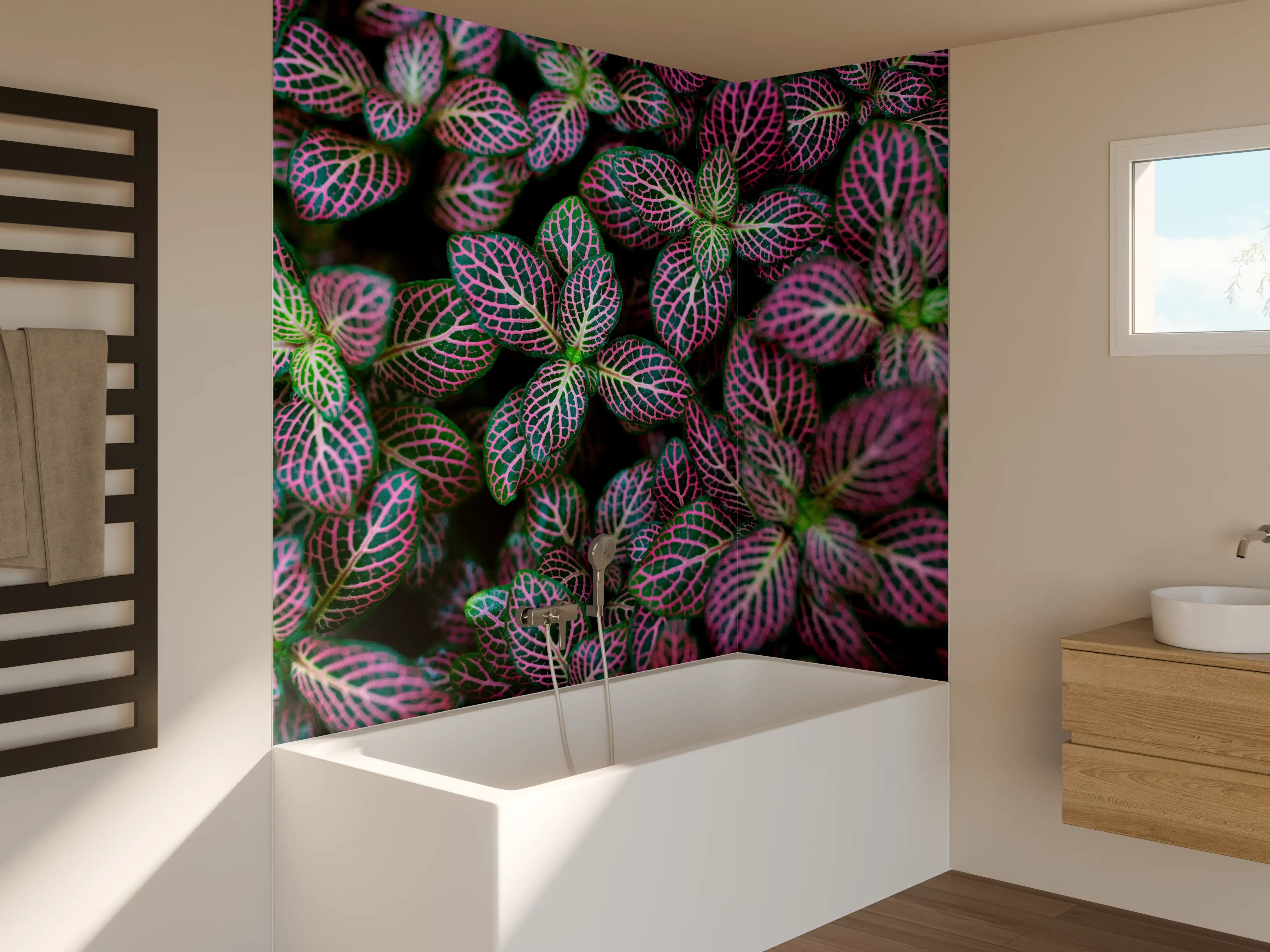 Badewannen-Rückwand - Tropische Pflanzen Bunte Textur