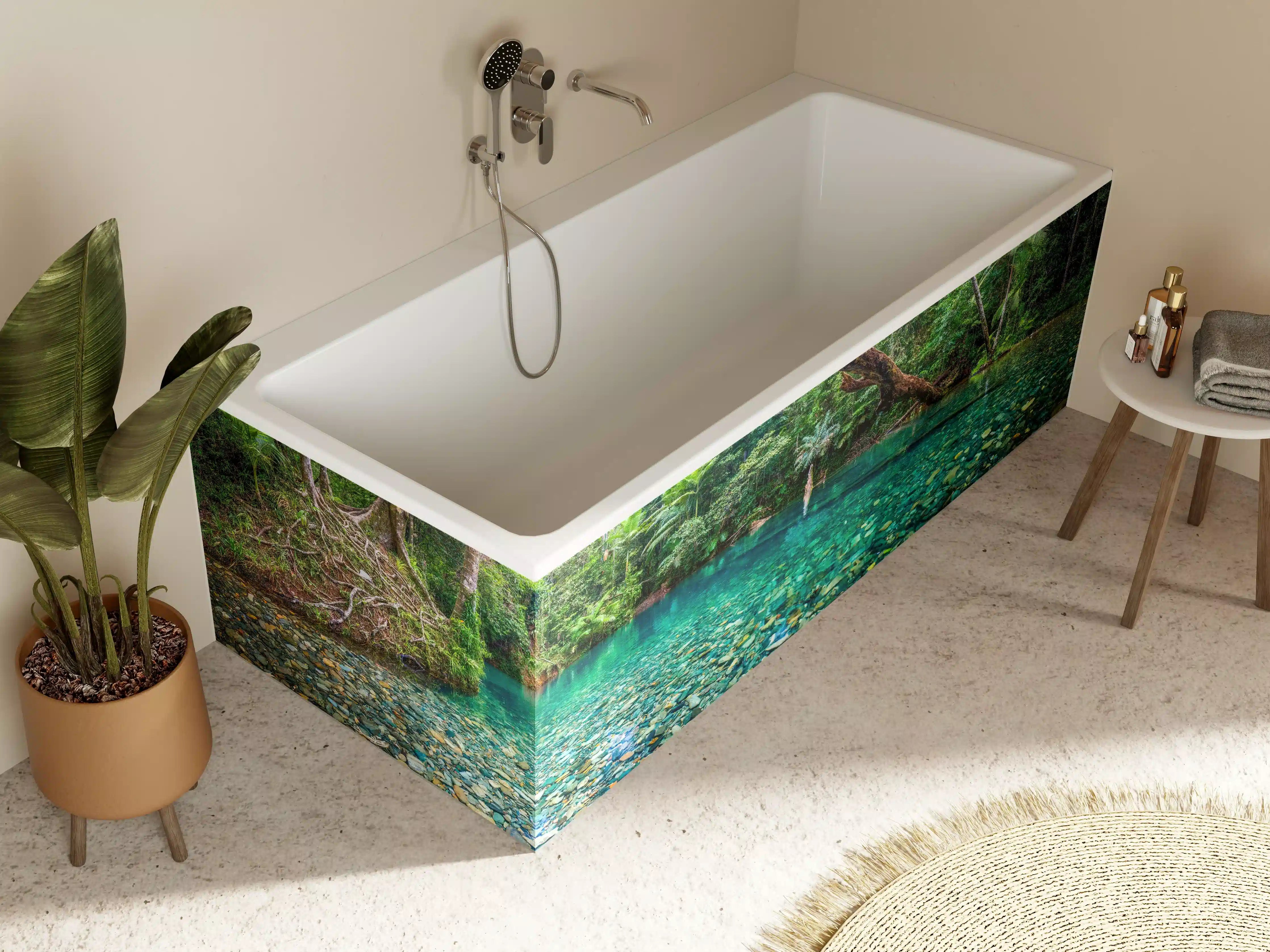 Badewannen-Rückwand - Tropischer Bach mit klarem Wasser