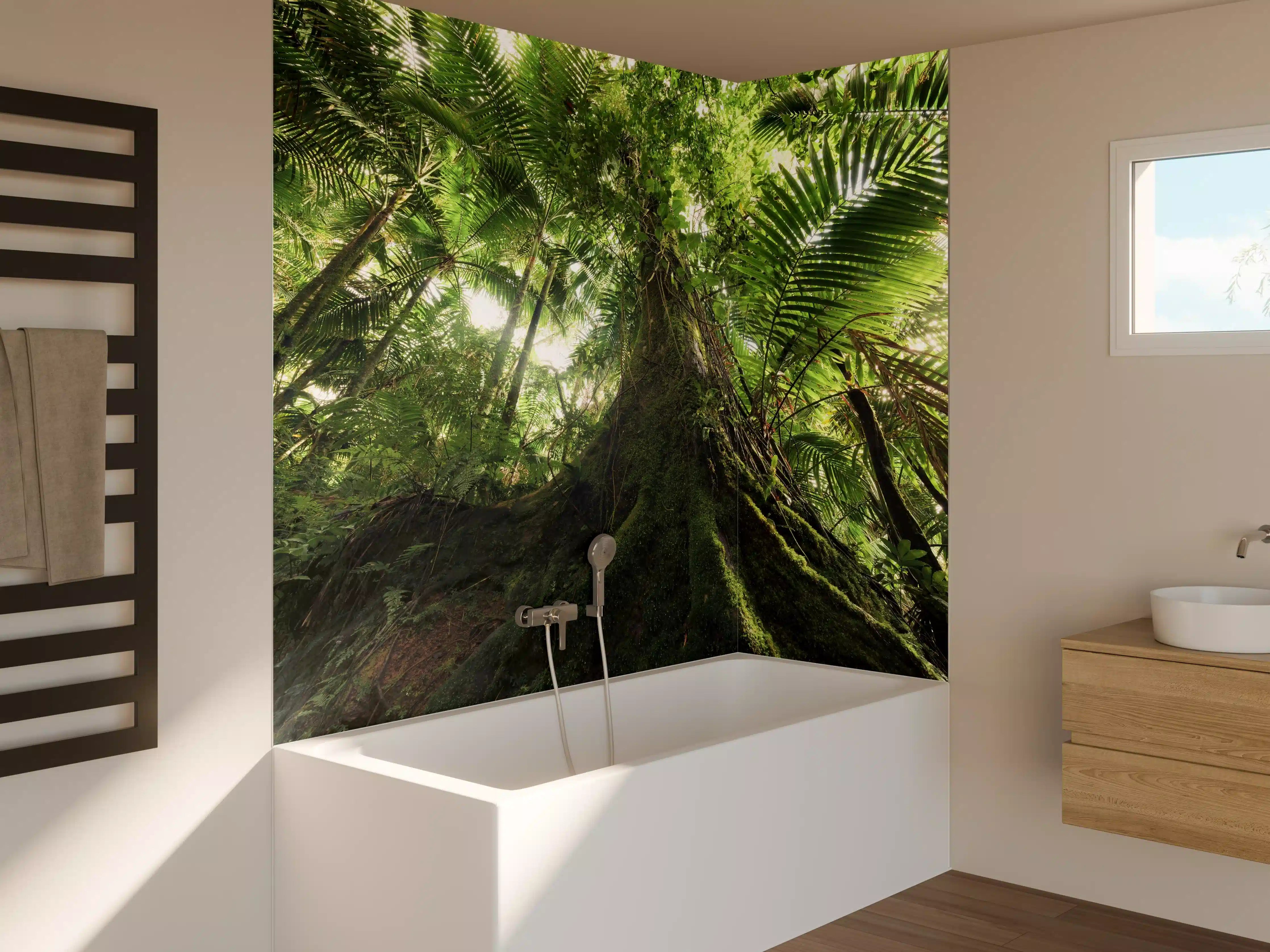 Badewannen-Rückwand - Tropischer Dschungel Wald