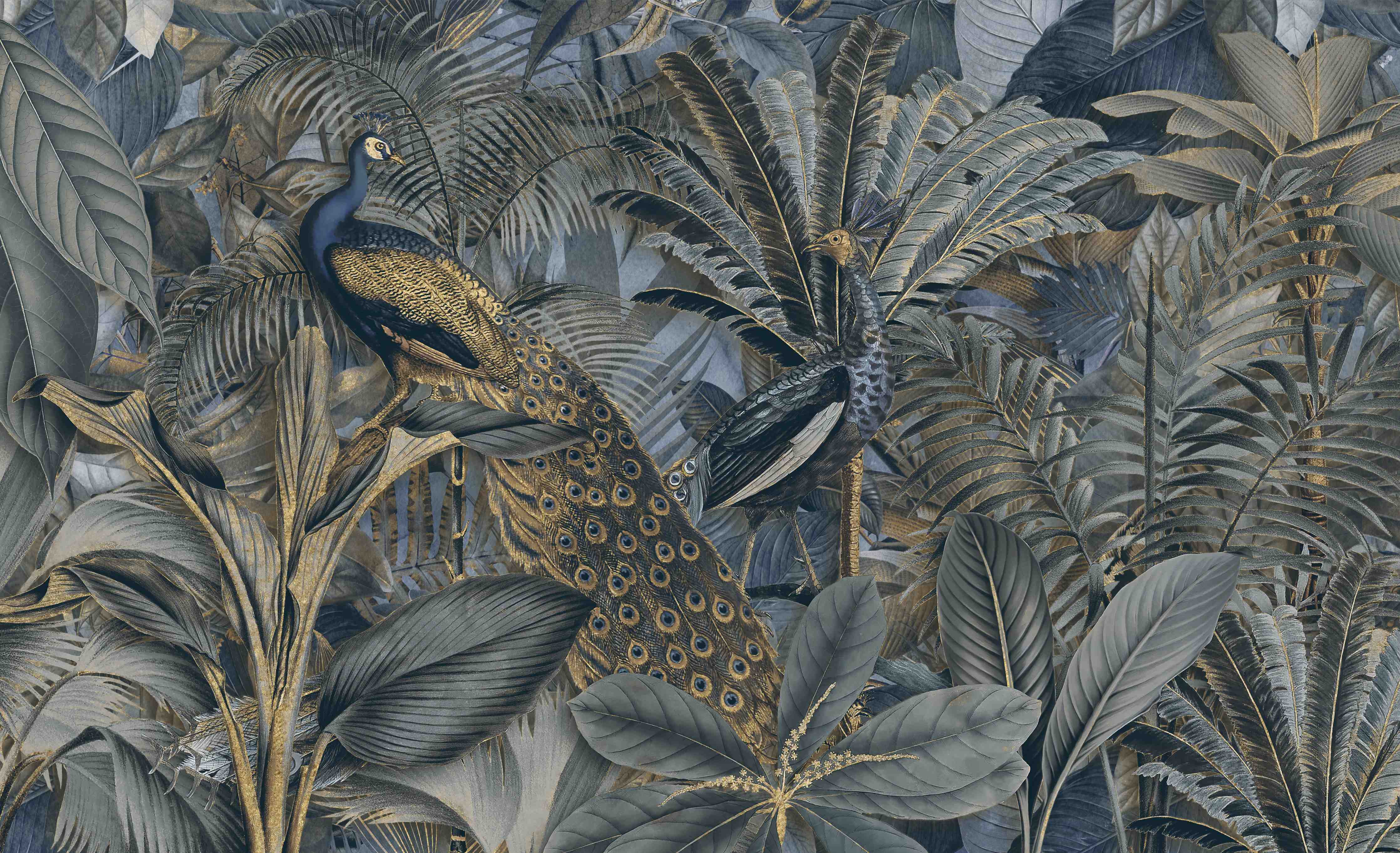 Badewannen-Rückwand-Tropischer Garten - Pfau