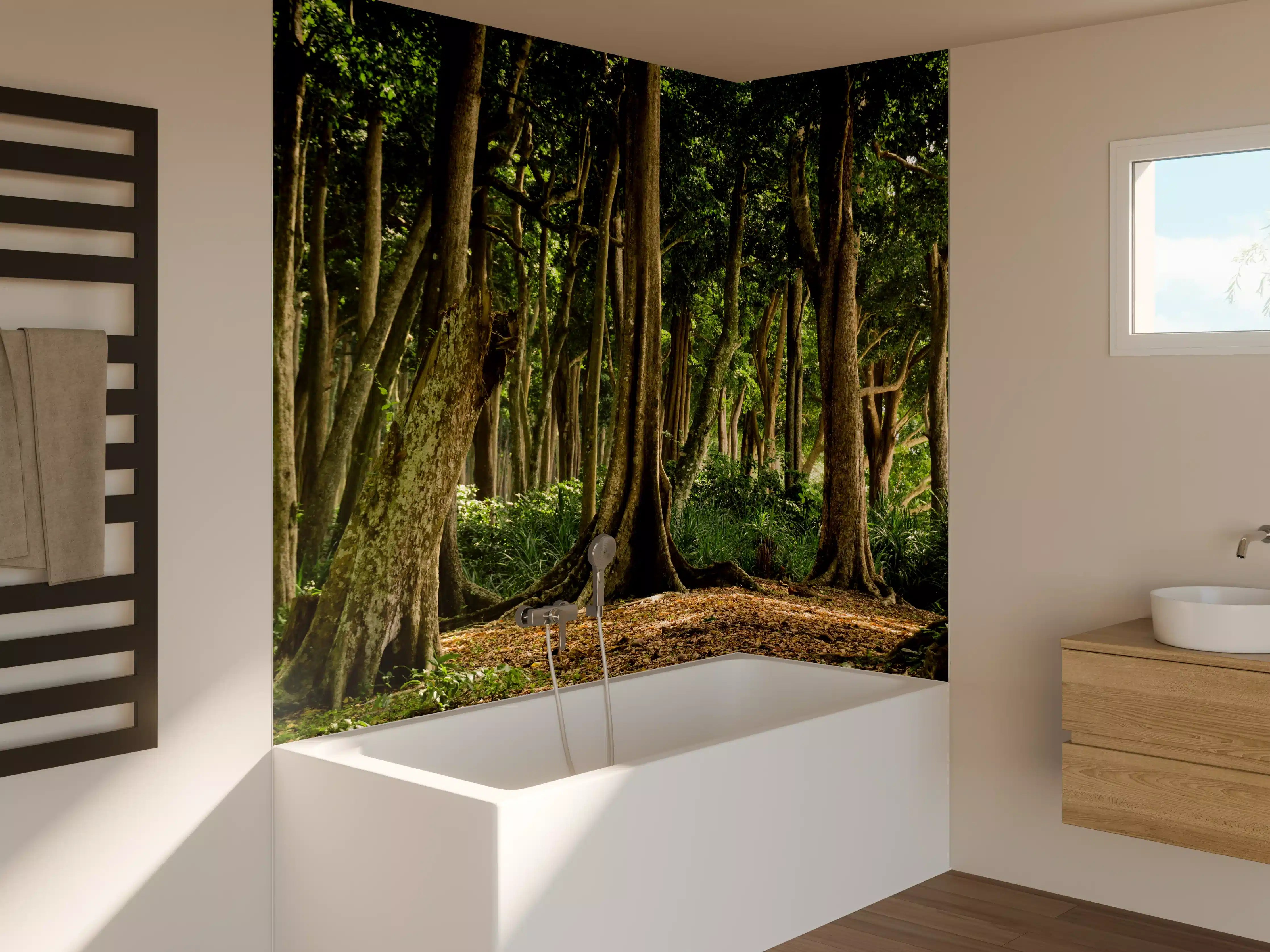 Badewannen-Rückwand - Tropischer Wald auf der Insel Havelock