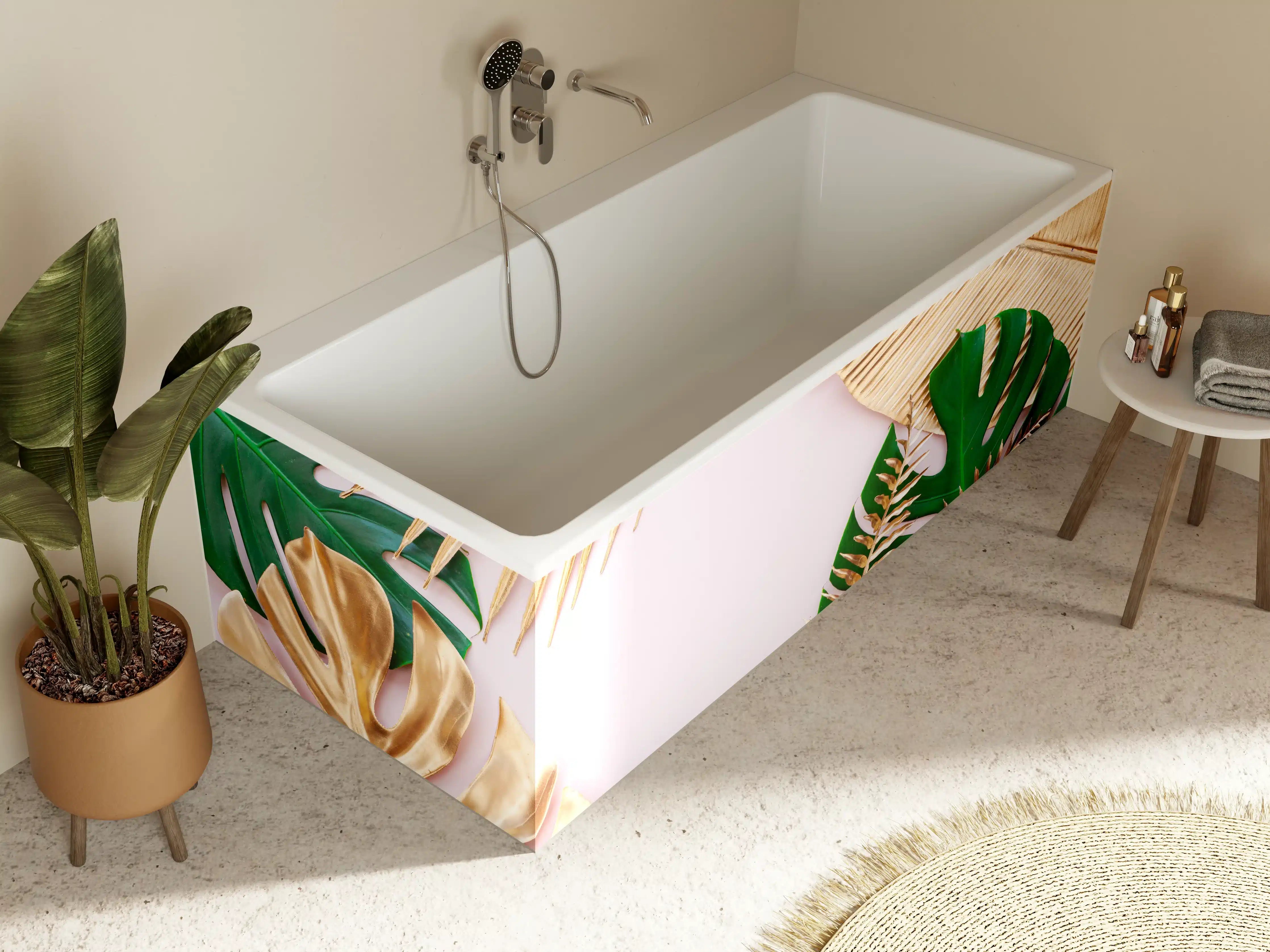 Badewannen-Rückwand - Tropisches Blätter Design - Floral
