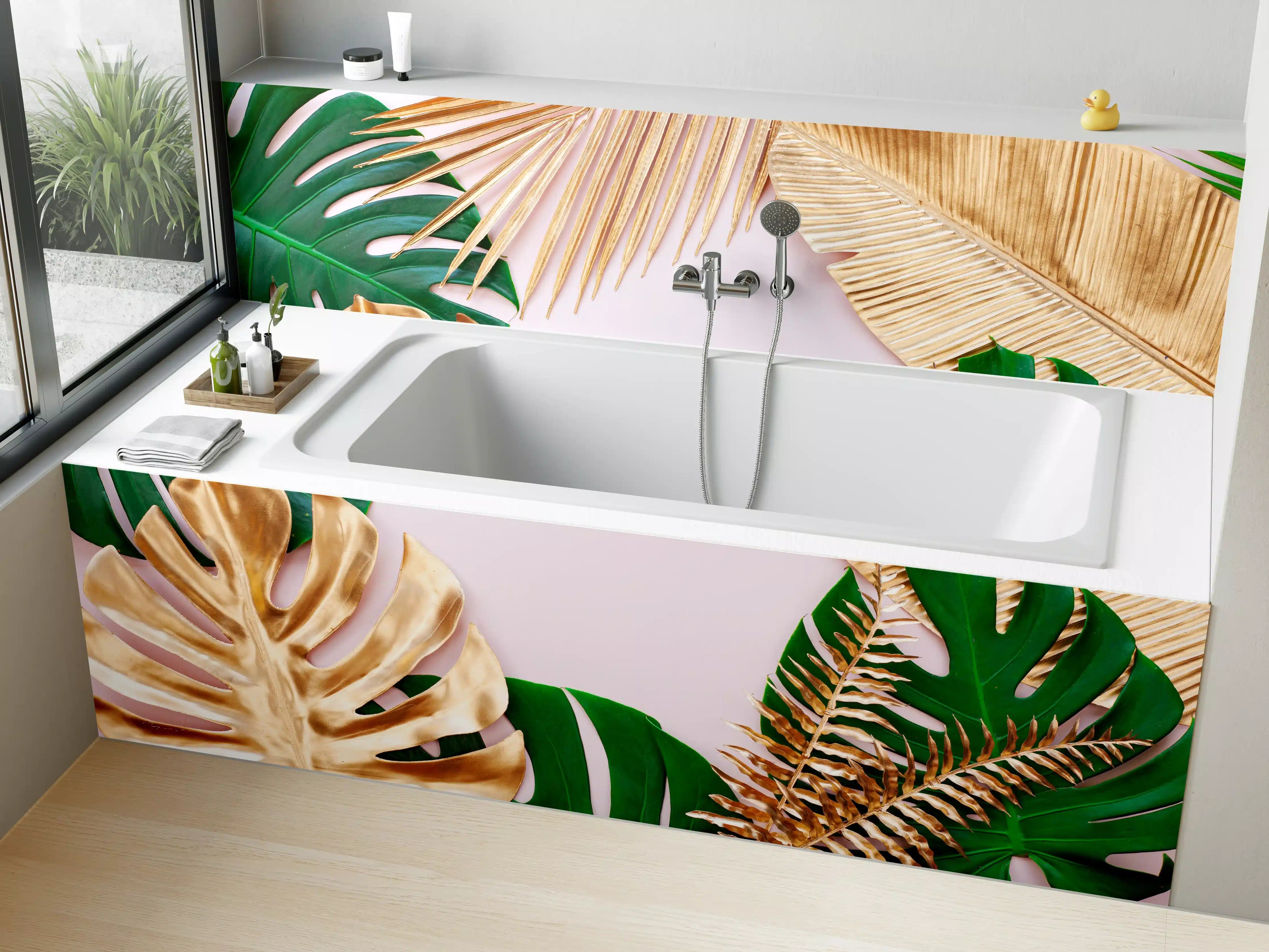Badewannen-Rückwand - Tropisches Blätter Design - Floral