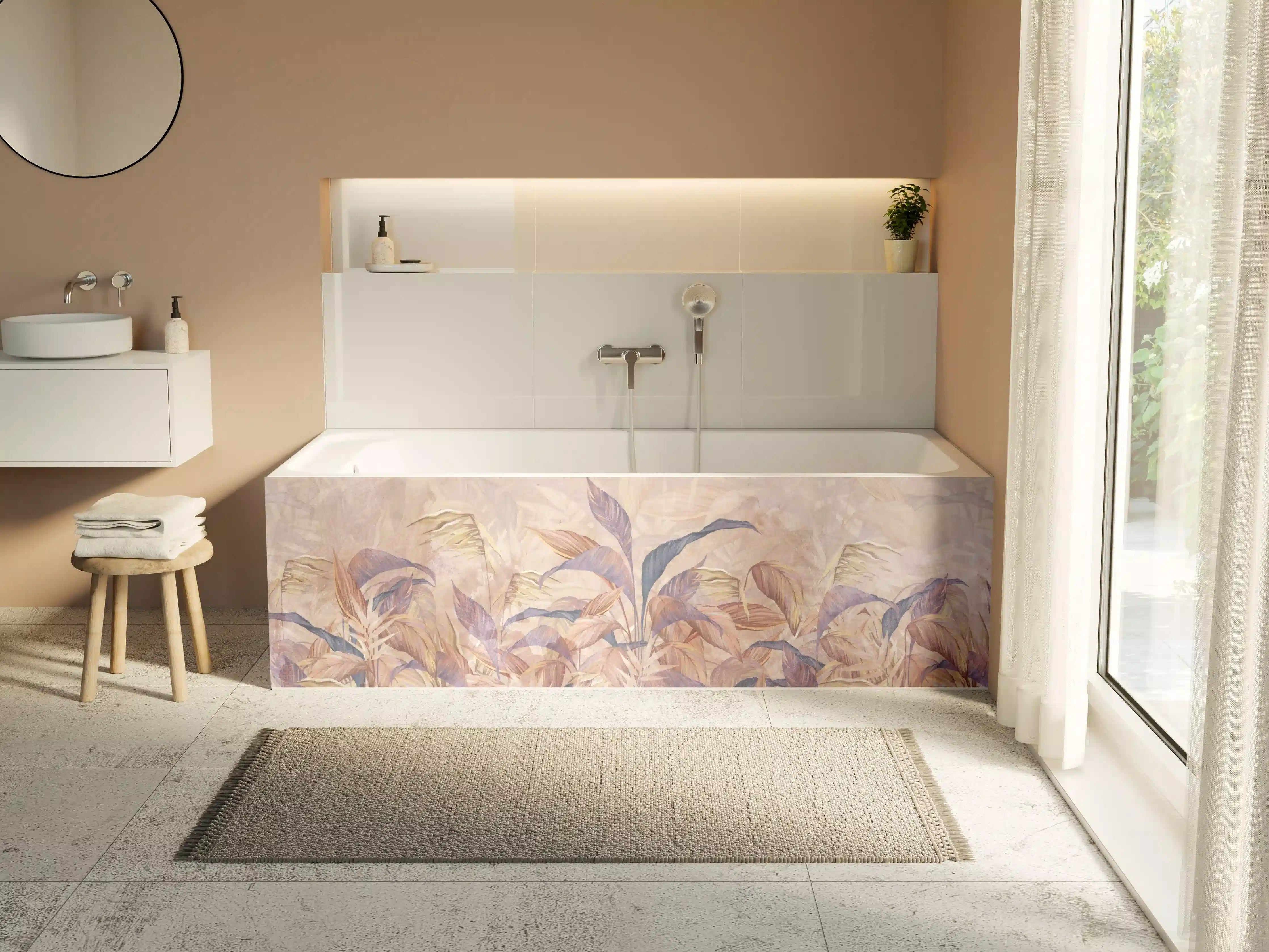 Badewannen-Rückwand - Tropisches Blätter Design