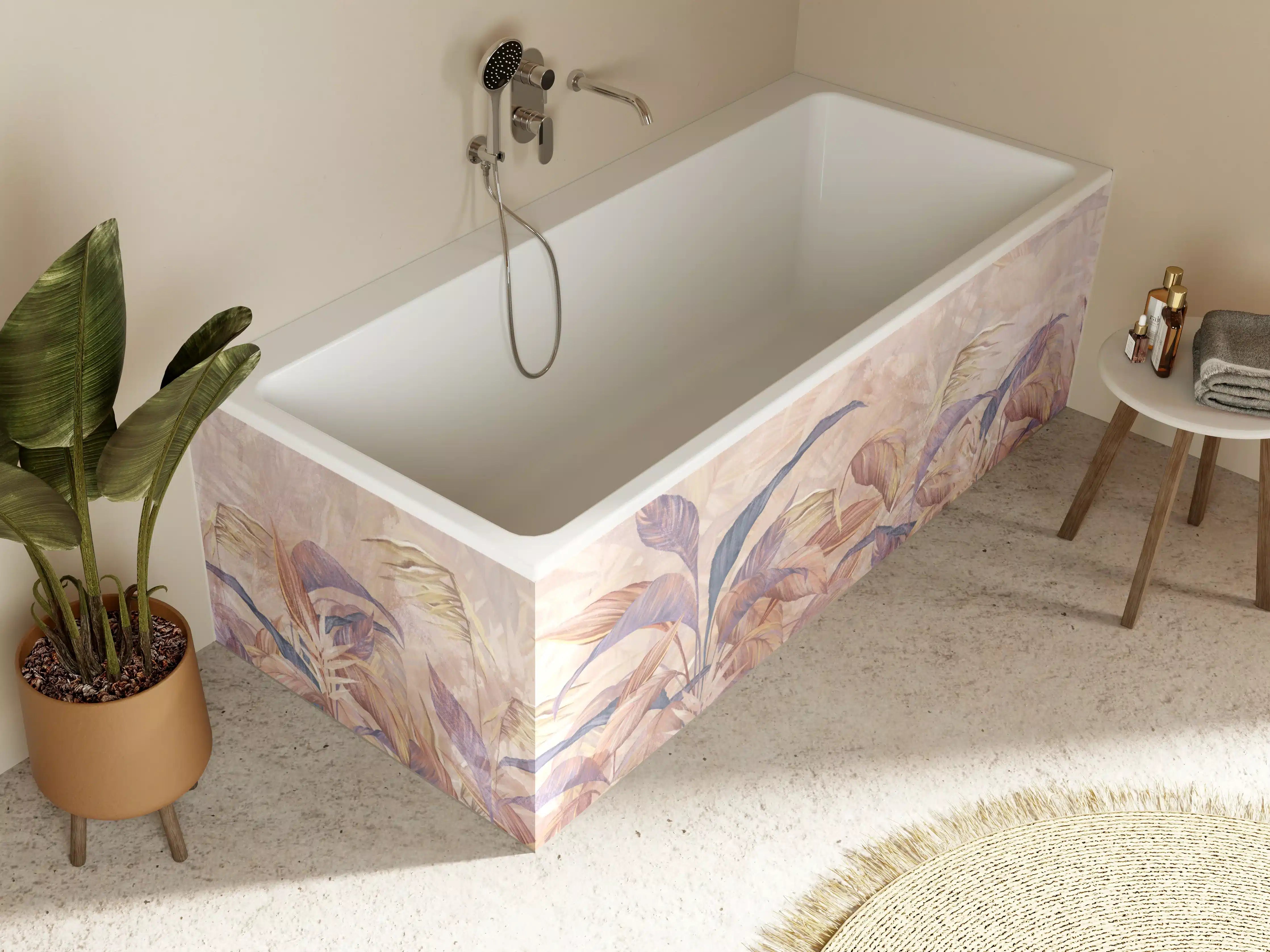 Badewannen-Rückwand - Tropisches Blätter Design