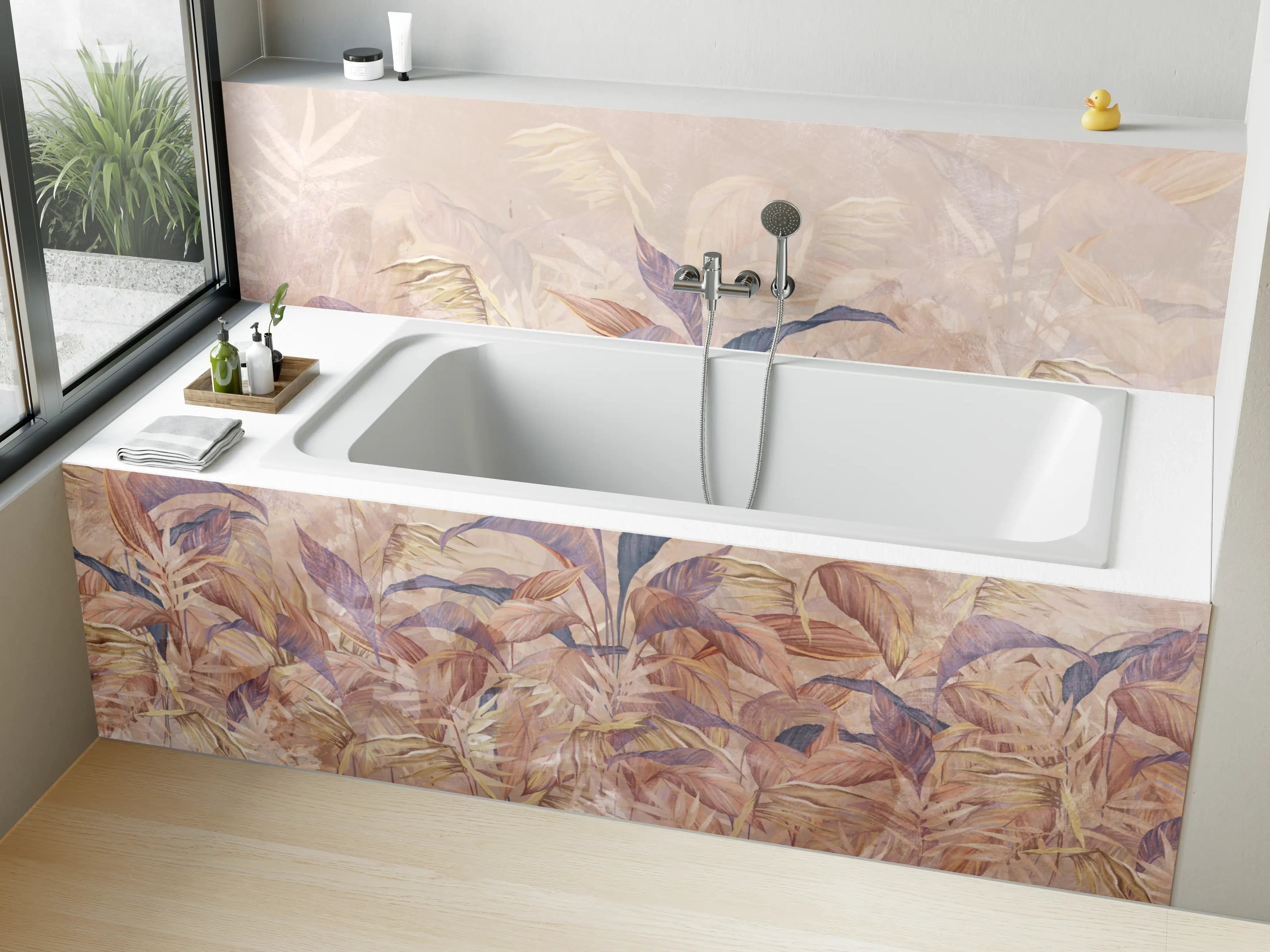 Badewannen-Rückwand - Tropisches Blätter Design