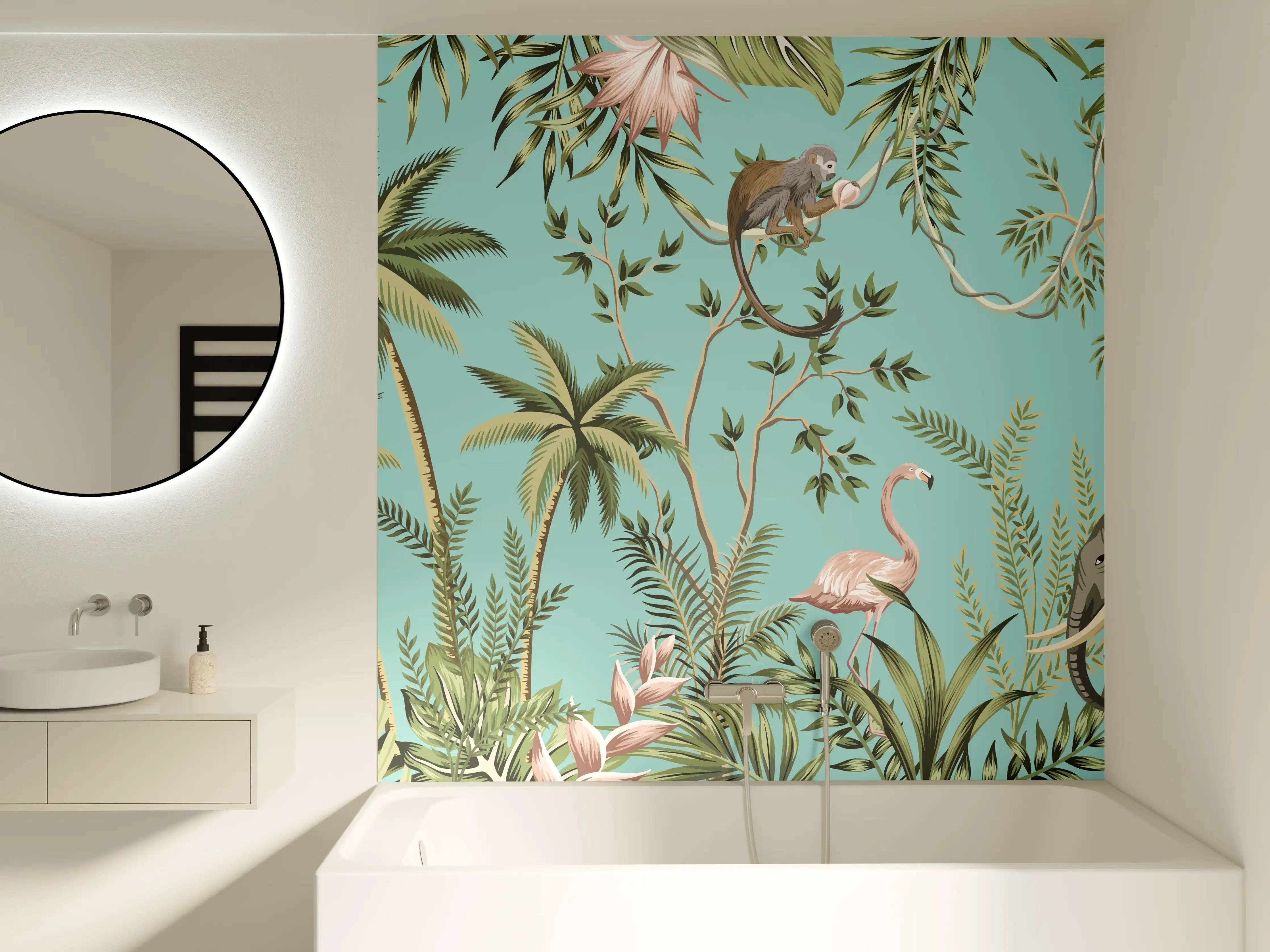 Badewannen-Rückwand - Tropisches Flair Stoffdesign