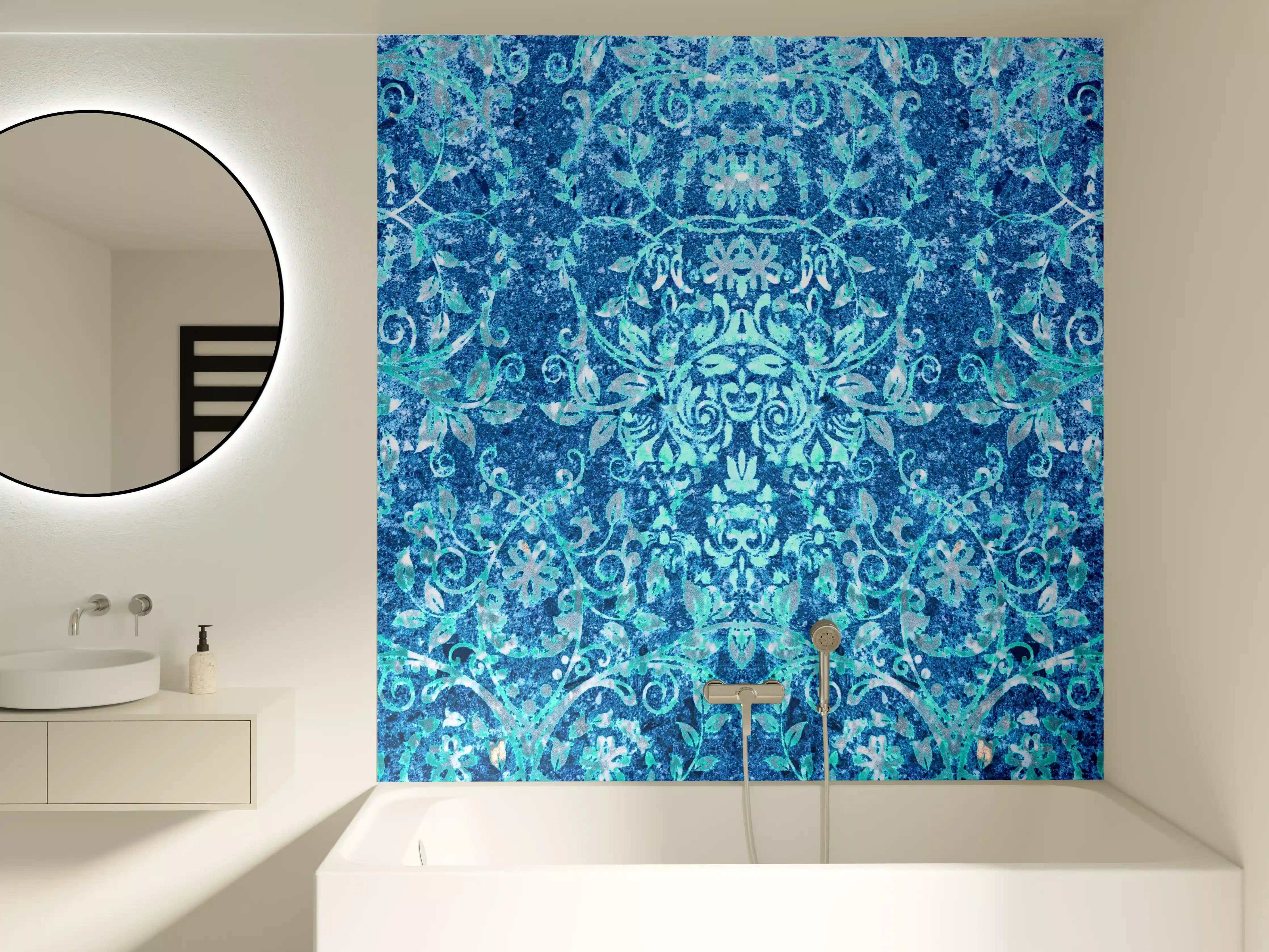 Badewannen-Rückwand - Türkise Aquamarin Wand Textur