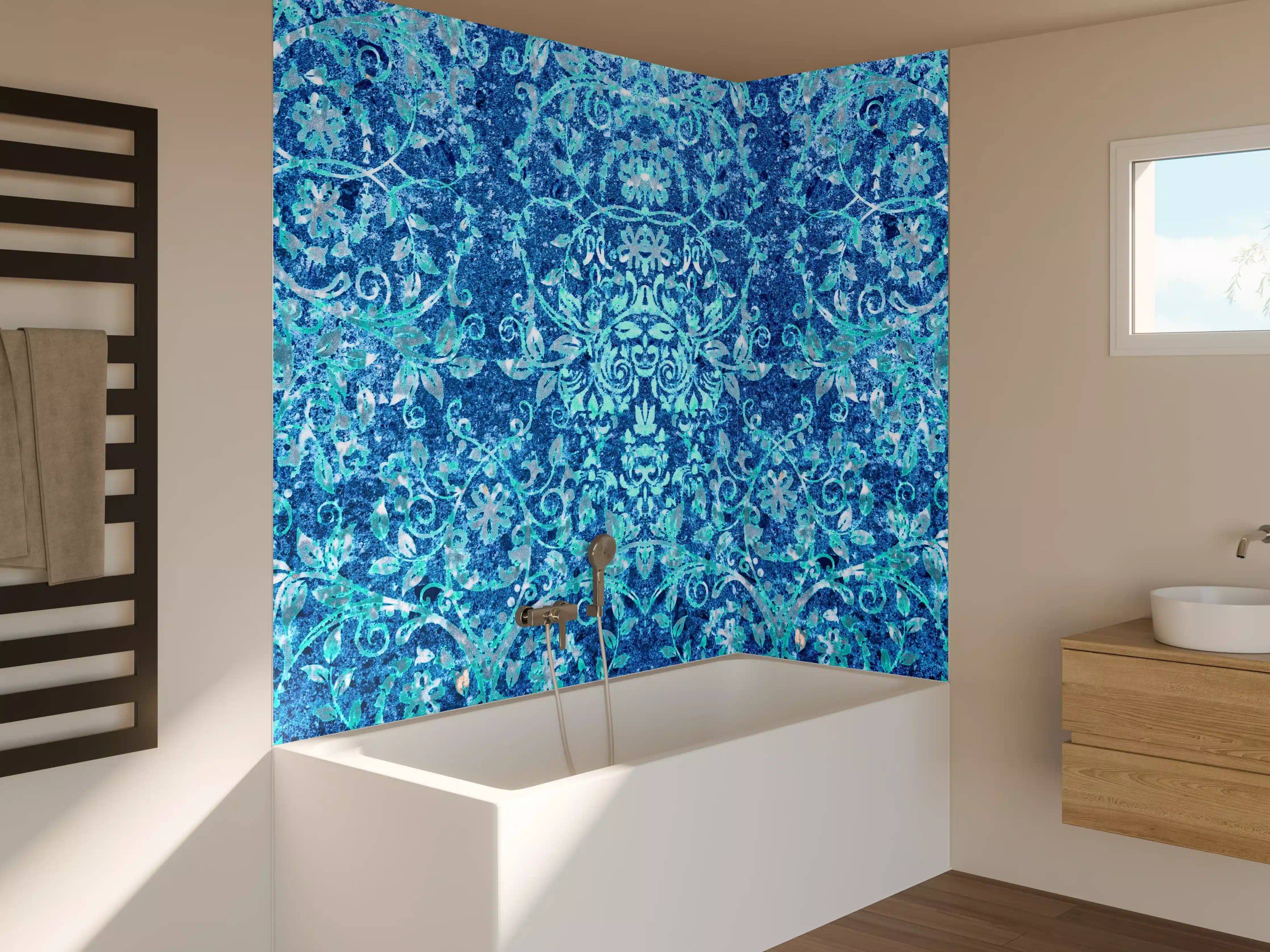 Badewannen-Rückwand - Türkise Aquamarin Wand Textur