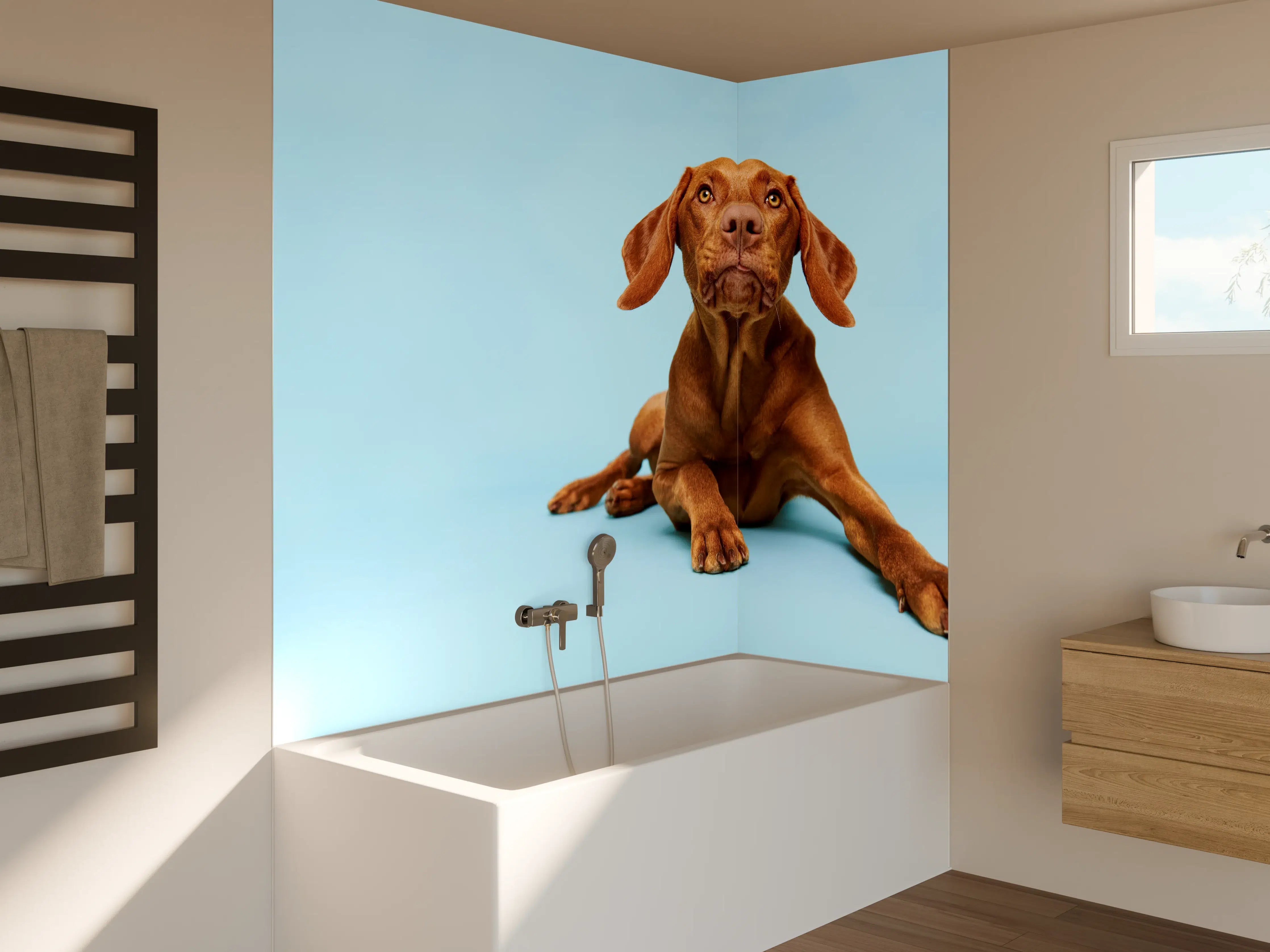 Badewannen-Rückwand - Ungarischer Vizsla-Welpe Portrait