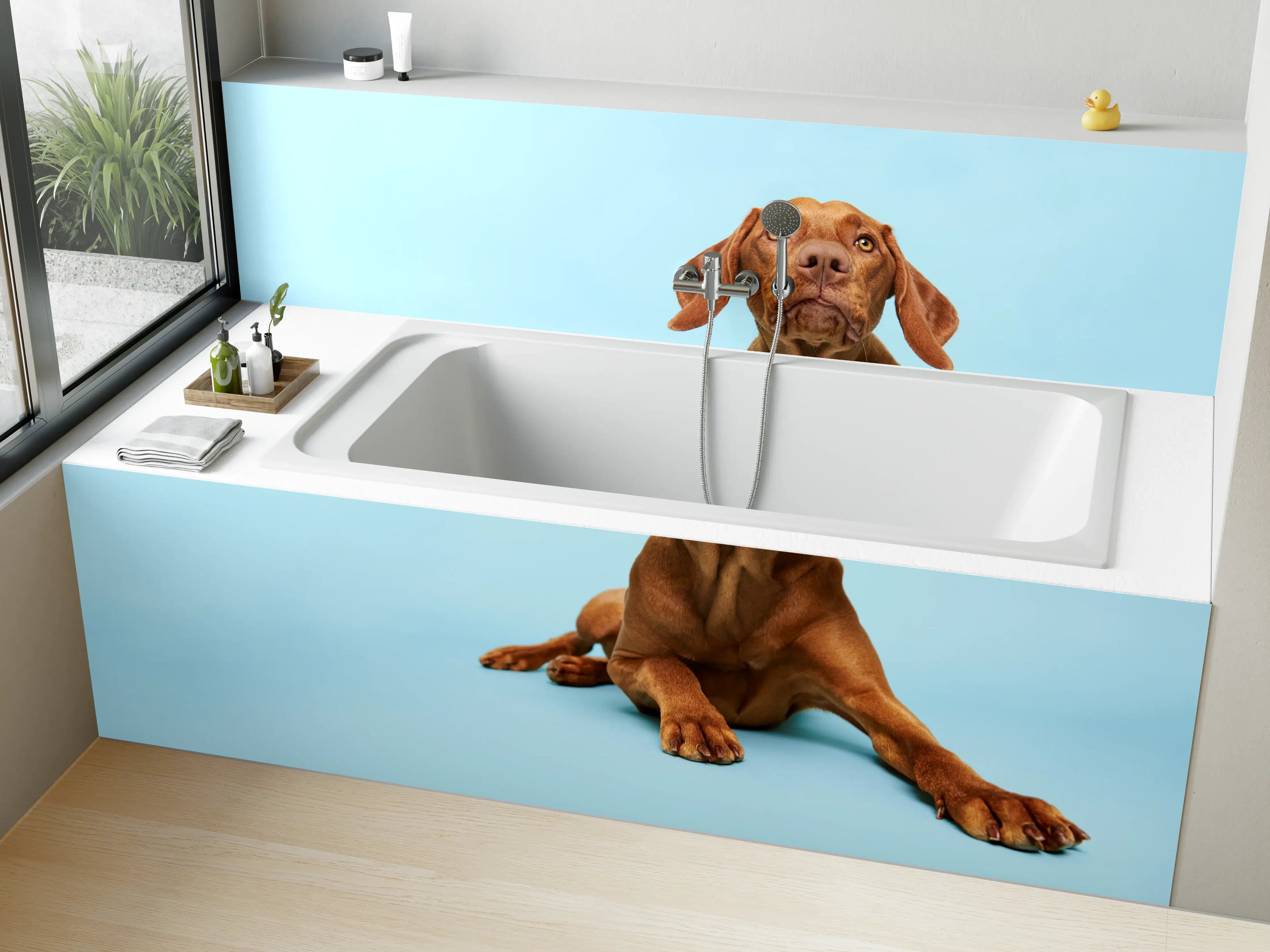 Badewannen-Rückwand - Ungarischer Vizsla-Welpe Portrait