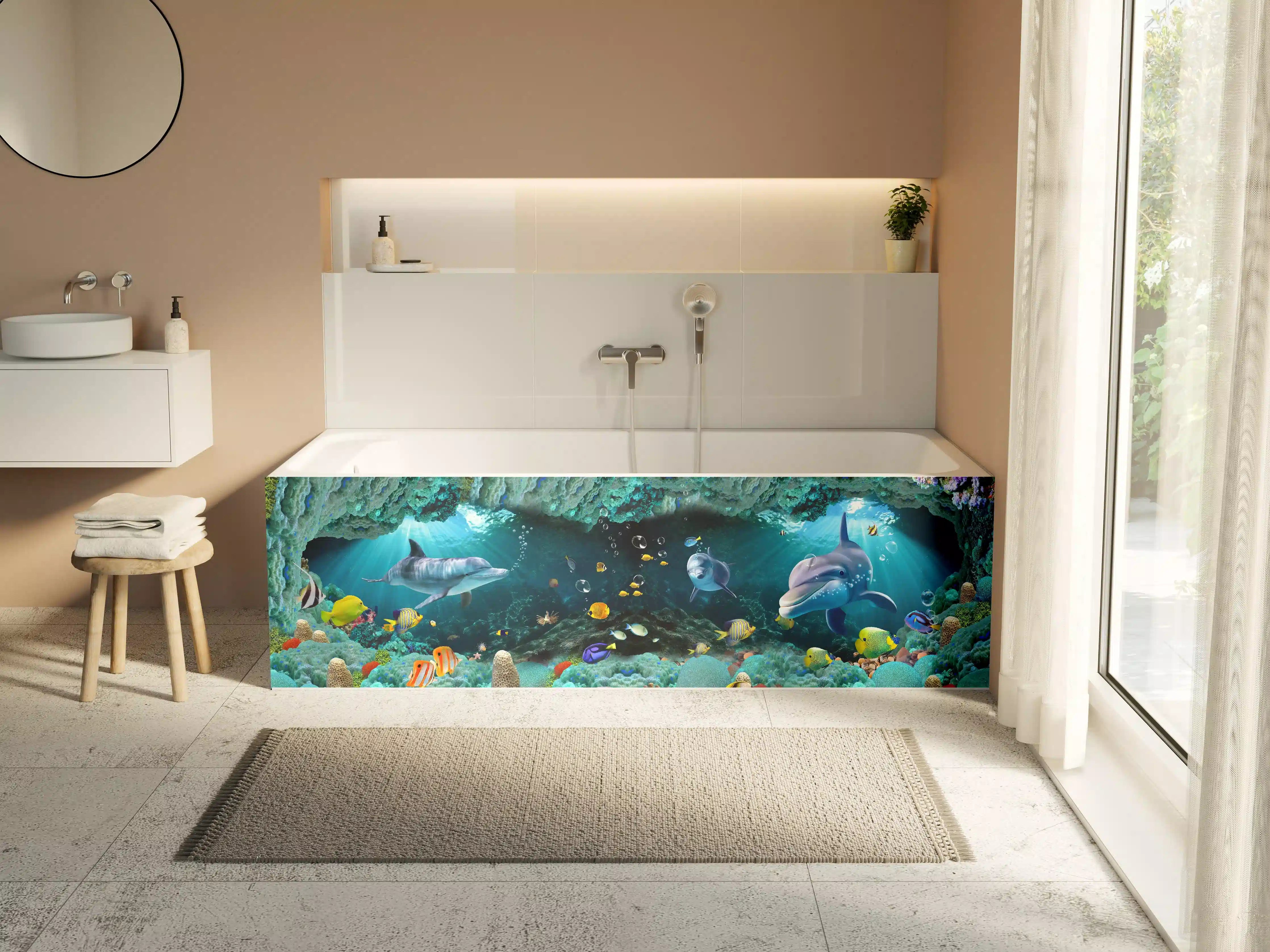 Badewannen-Rückwand - Unterwasserwelt - Grafik