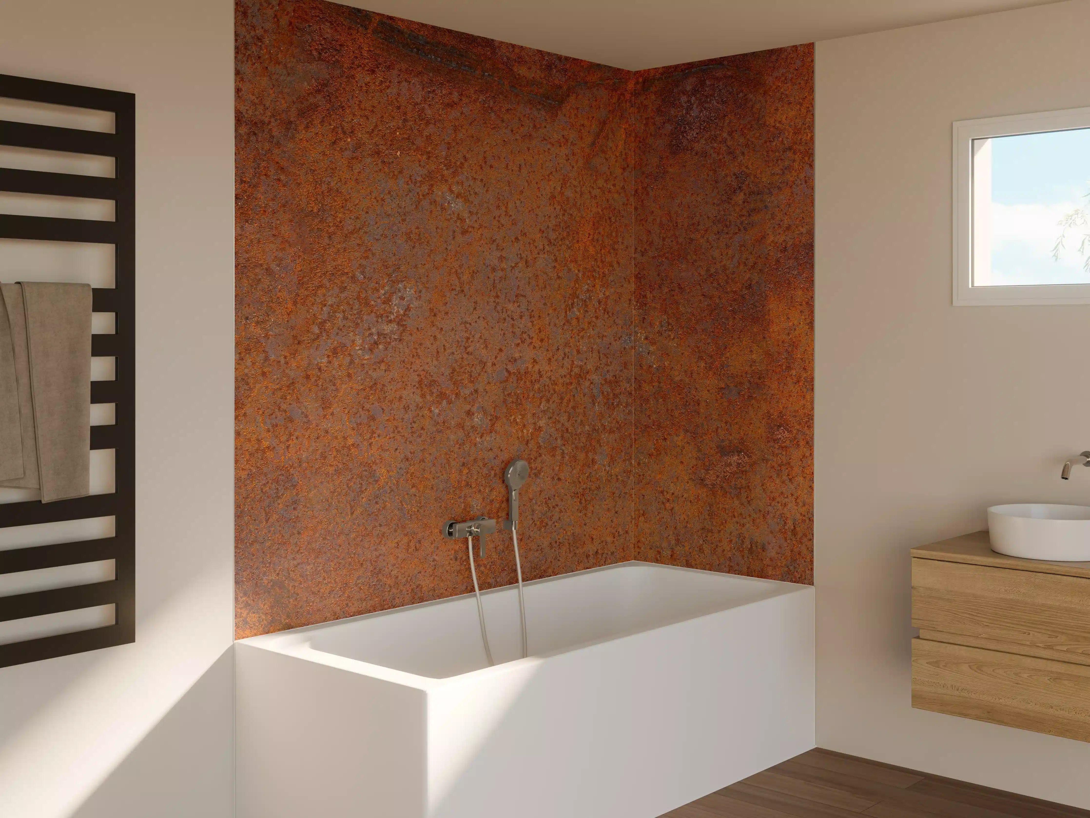 Badewannen-Rückwand - Verrostetes Metall