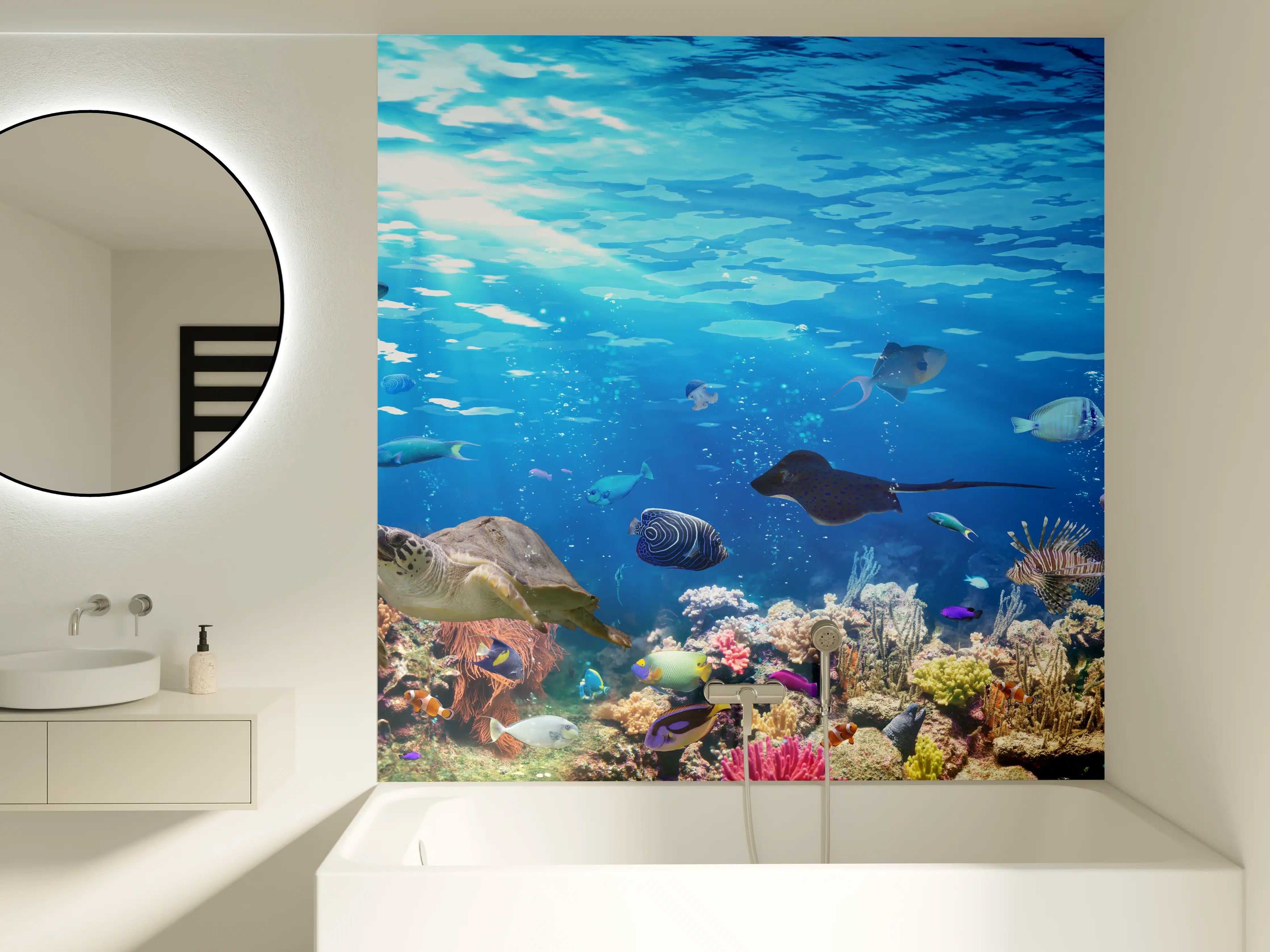 Badewannen-Rückwand - Vielfältige Unterwasserwelt