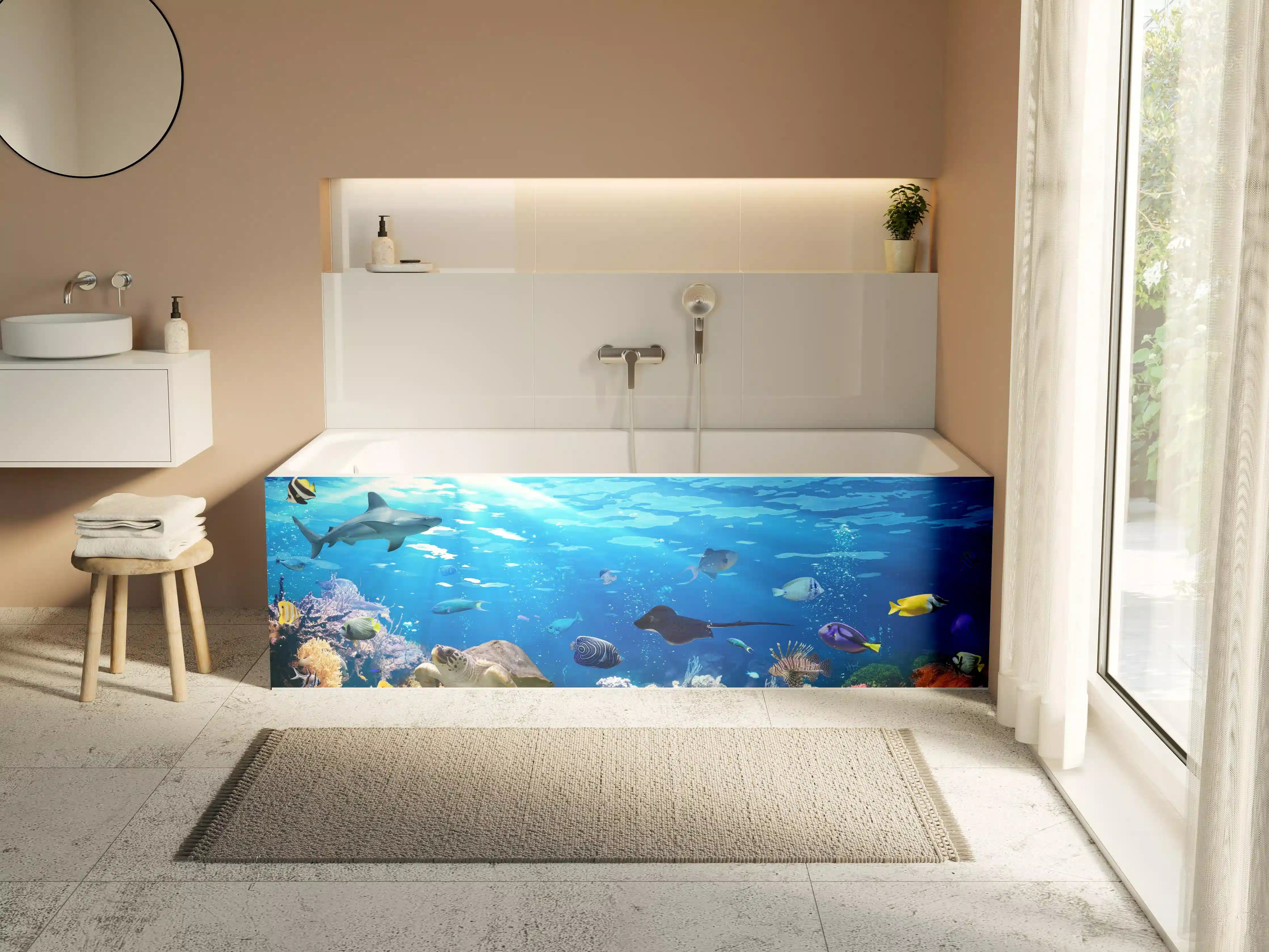 Badewannen-Rückwand - Vielfältige Unterwasserwelt