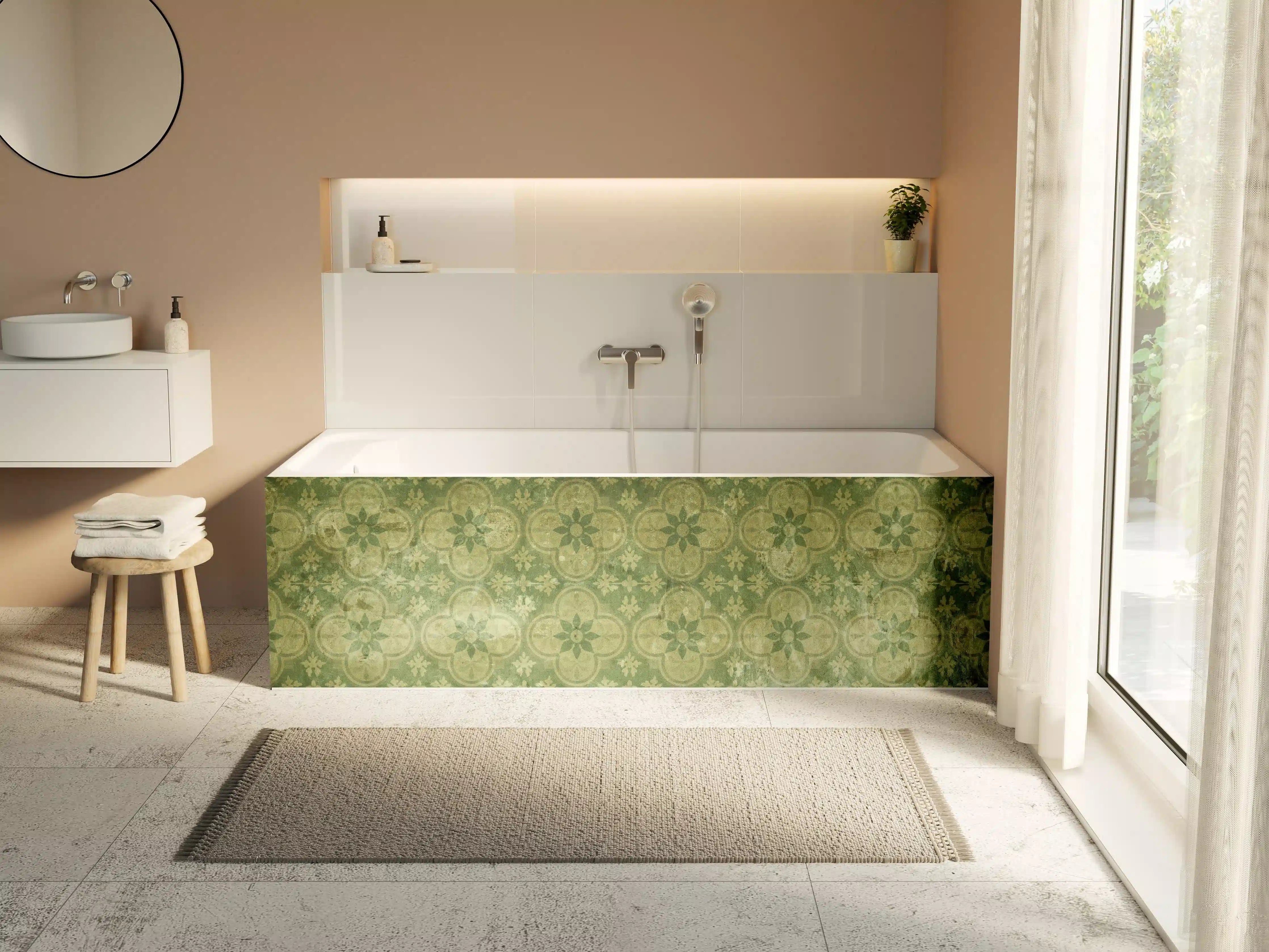 Badewannen-Rückwand - Vintage Retro Mosaikfliesen
