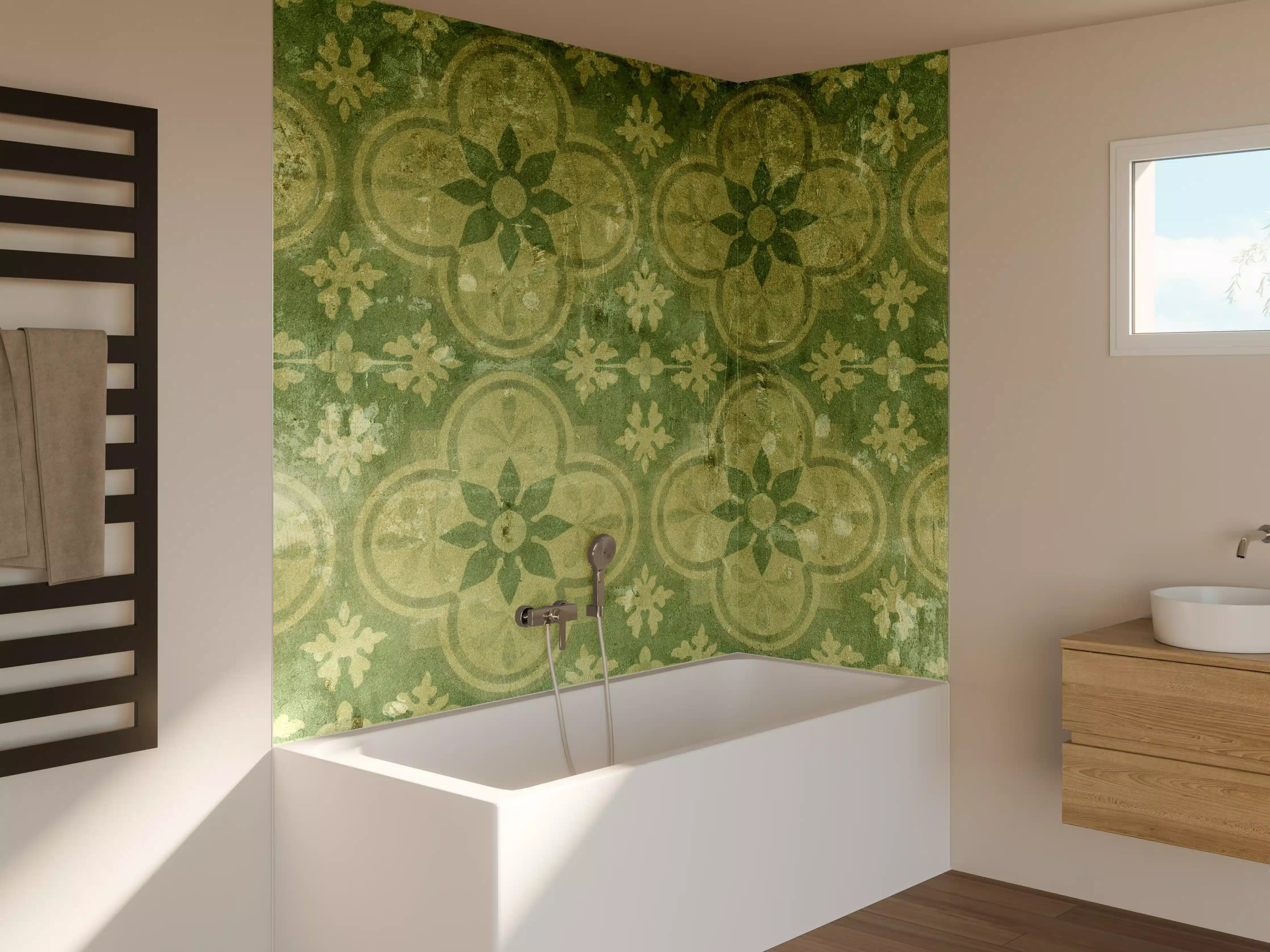 Badewannen-Rückwand - Vintage Retro Mosaikfliesen