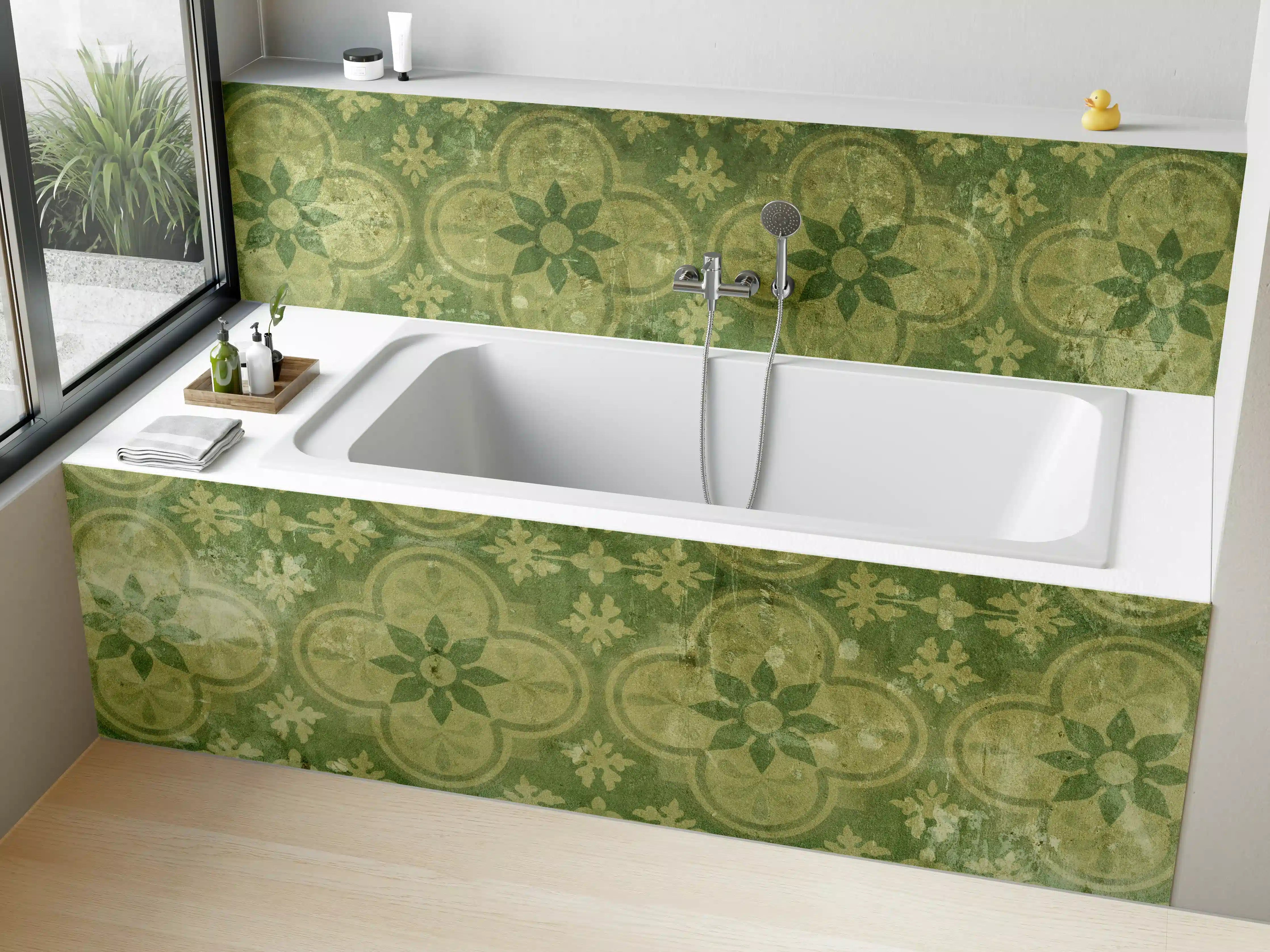 Badewannen-Rückwand - Vintage Retro Mosaikfliesen