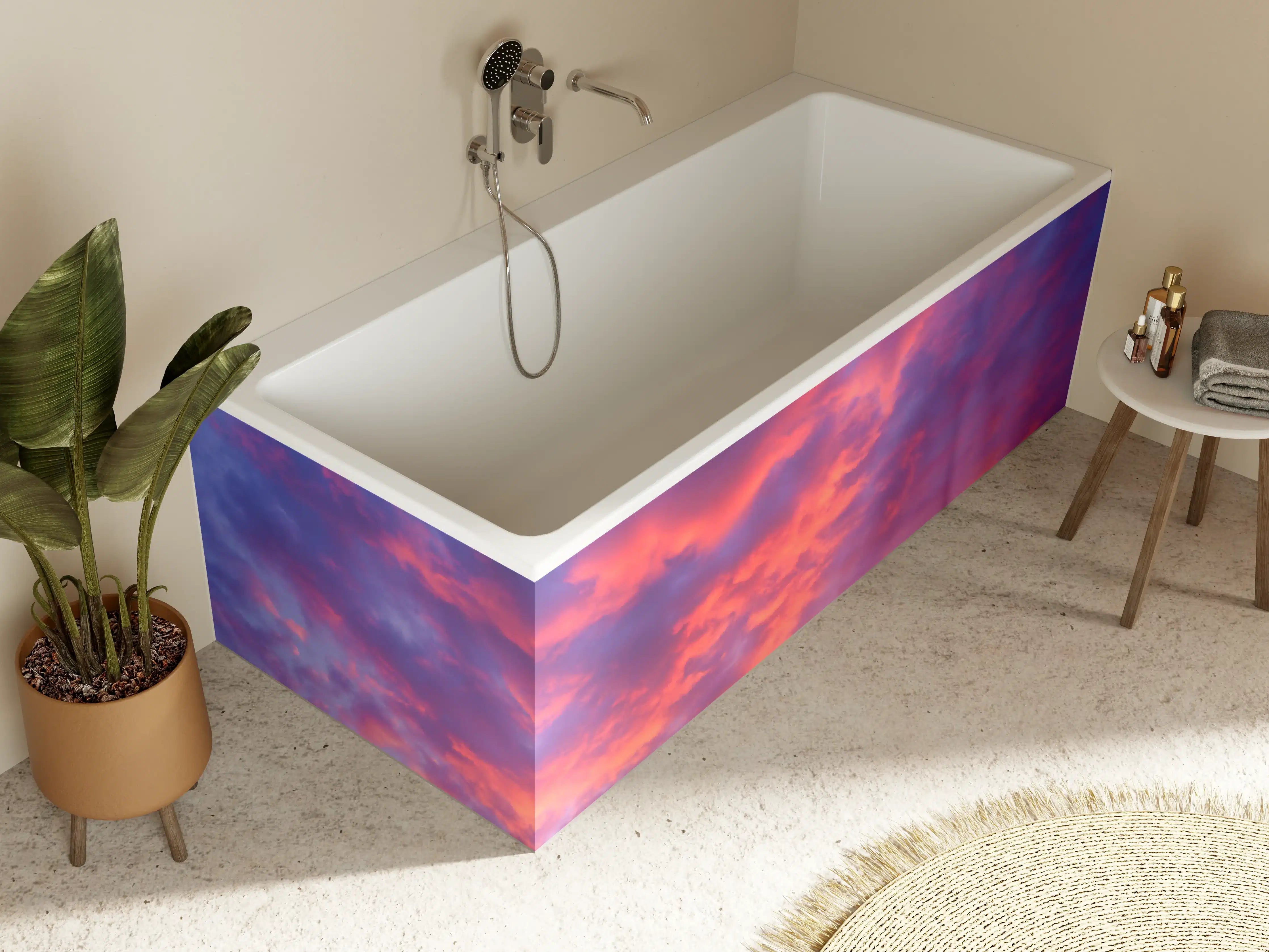 Badewannen-Rückwand - Violett-Pinker Sonnenuntergang